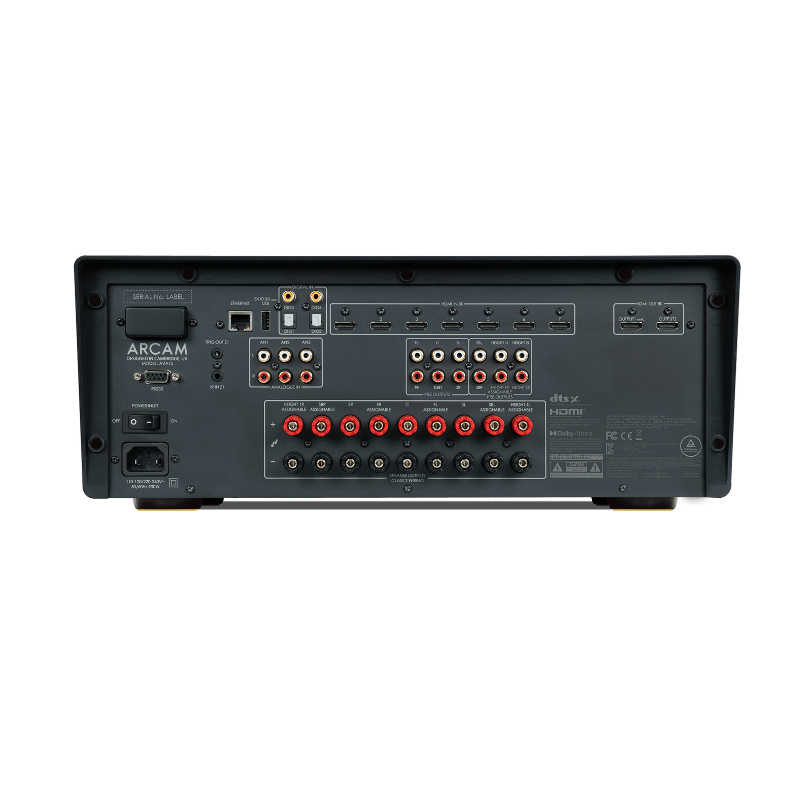 Arcam AVA15 Radia Series 9 Channel Class D A/V Receiver with Dirac Live and 12 Channels Processing - Safe and Sound HQ