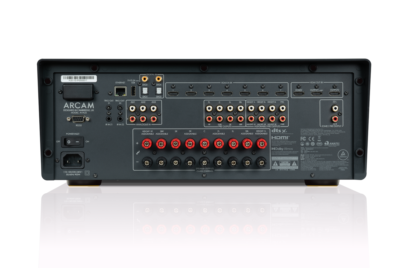 Arcam AVA25 Radia Series 9 Channel Class AB A/V Receiver with Dirac Live and 16 Channel Processing