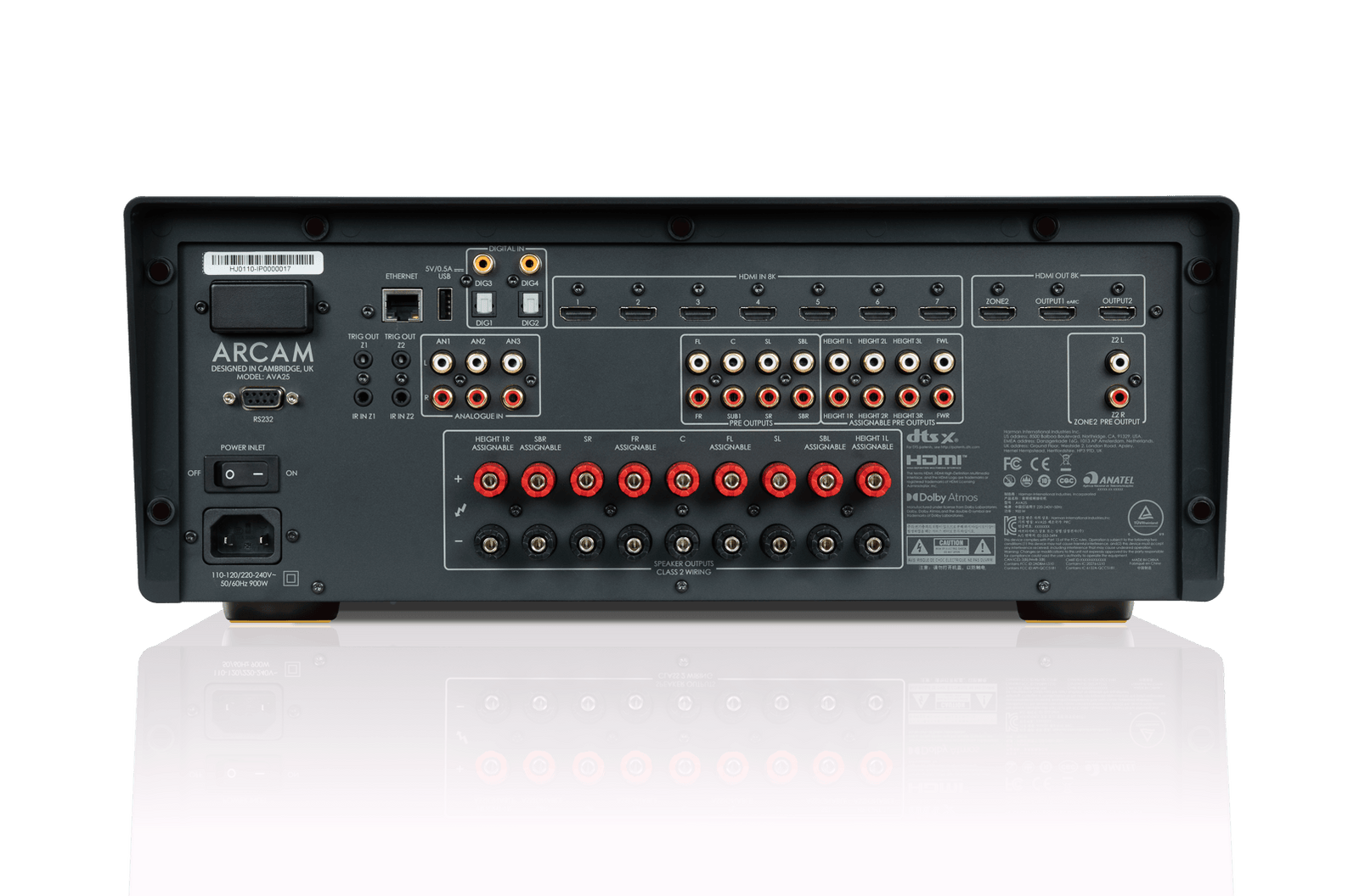 Arcam AVA25 Radia Series 9 Channel Class AB A/V Receiver with Dirac Live and 16 Channel Processing - Safe and Sound HQ