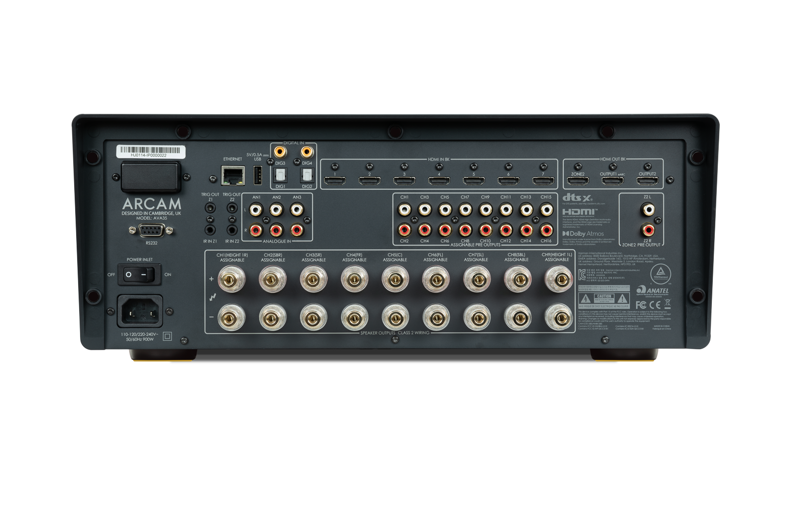 Arcam AVA35 Radia Series 9 Channel Class G A/V Receiver with Dirac Live and 16 Channel Processing