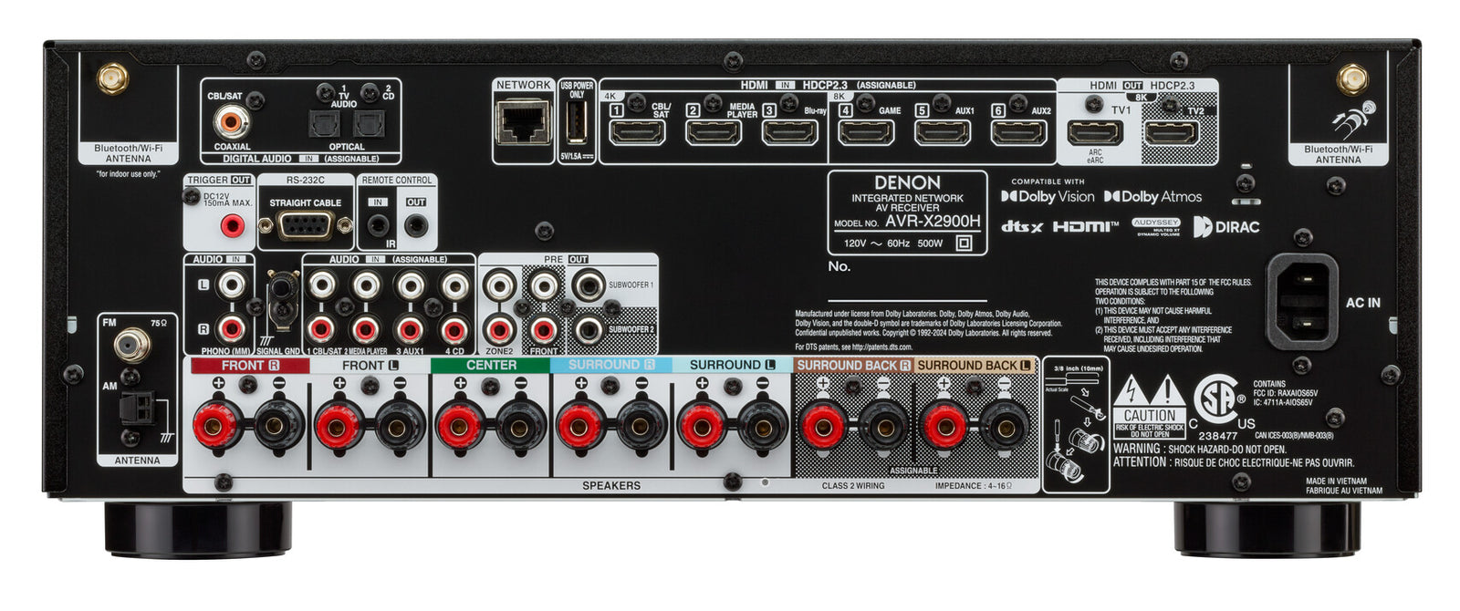 Denon AVR-X2900H 7.2 Channel 8K A/V Receiver with HEOS - Safe and Sound HQ