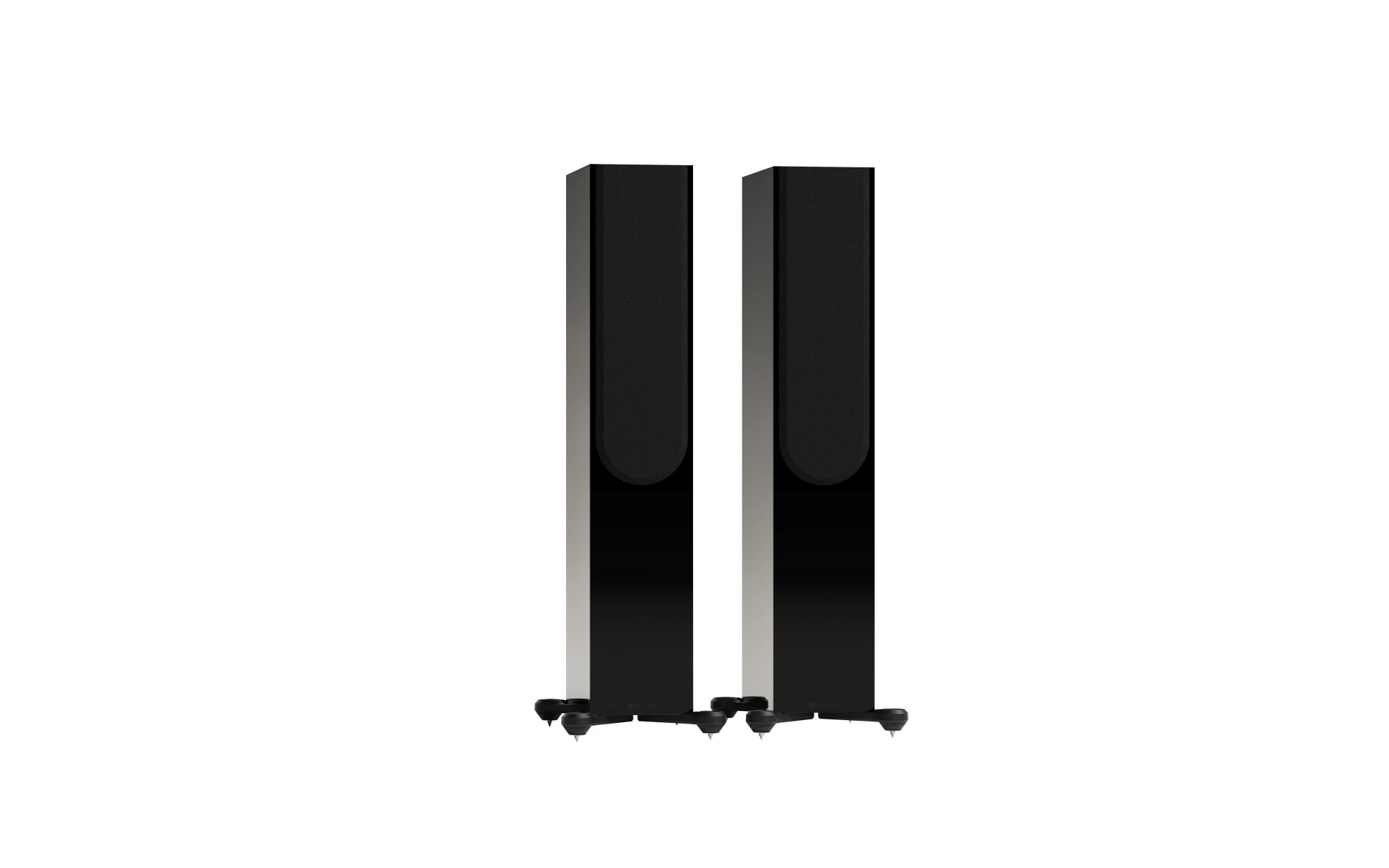 Monitor Audio Silver 300 8G Floorstanding Speakers (Pair) in high gloss black finish.