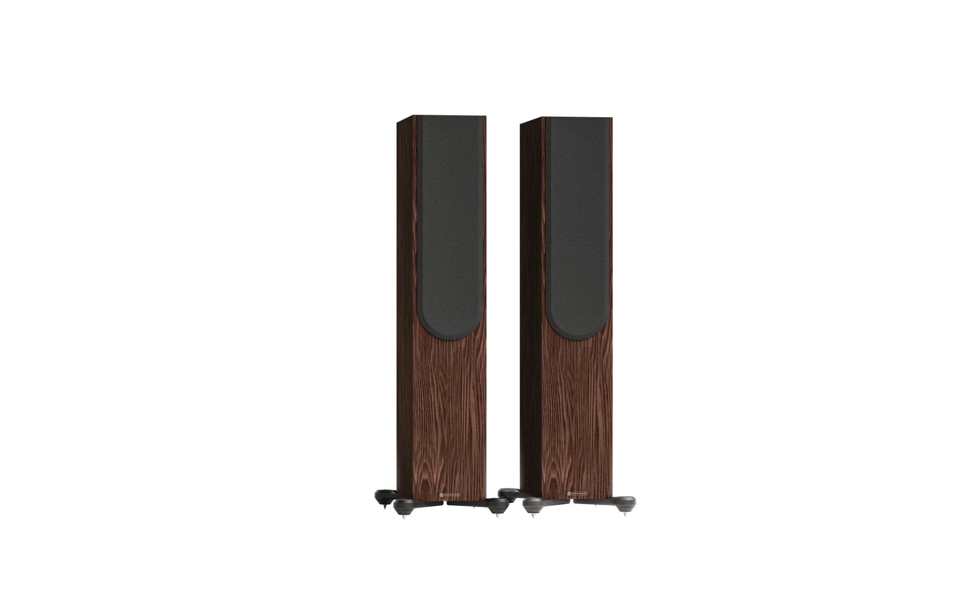 Monitor Audio Silver 300 8G Floorstanding Speakers (Pair) in wood finish, showcasing high-quality audio design.