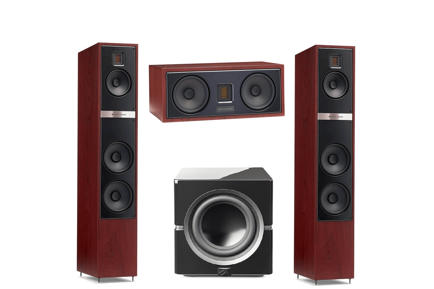 Martin Logan Motion 40i Floorstanding Speakers Pair with Motion 30i Center Channel Speaker and Dynamo 12 Powered 12