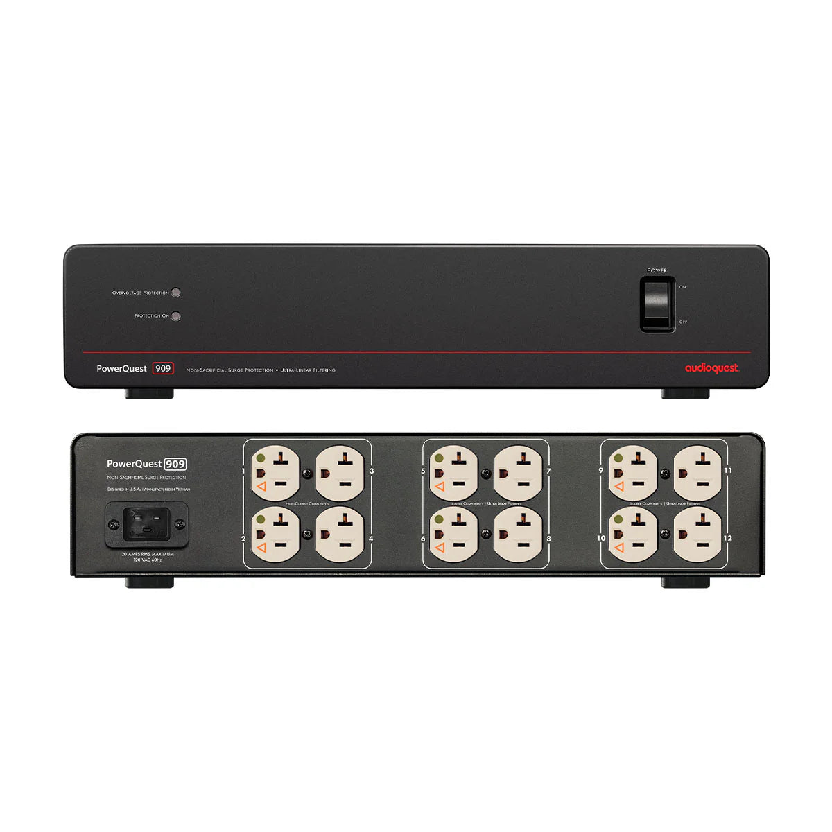 Audioquest PowerQuest 909 20-Amp Power Conditioner and Surge Protector - Safe and Sound HQ