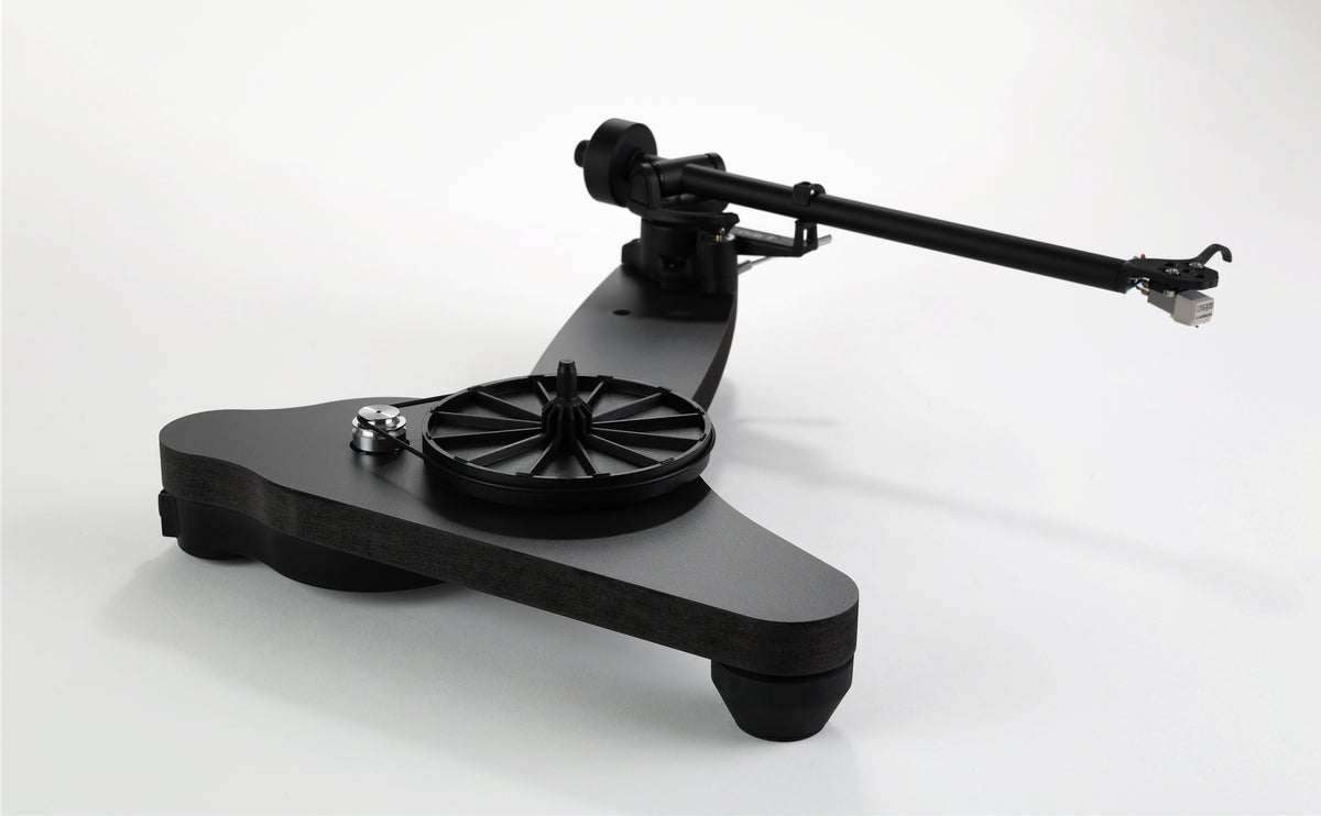 Rega Replay Plug and Play Turntable with Rega Carbon Cartridge showcasing its sleek design and RB110 tonearm.