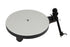 Rega Replay Plug and Play Turntable with Rega Carbon Cartridge on display, showcasing its sleek design and RB110 tonearm.