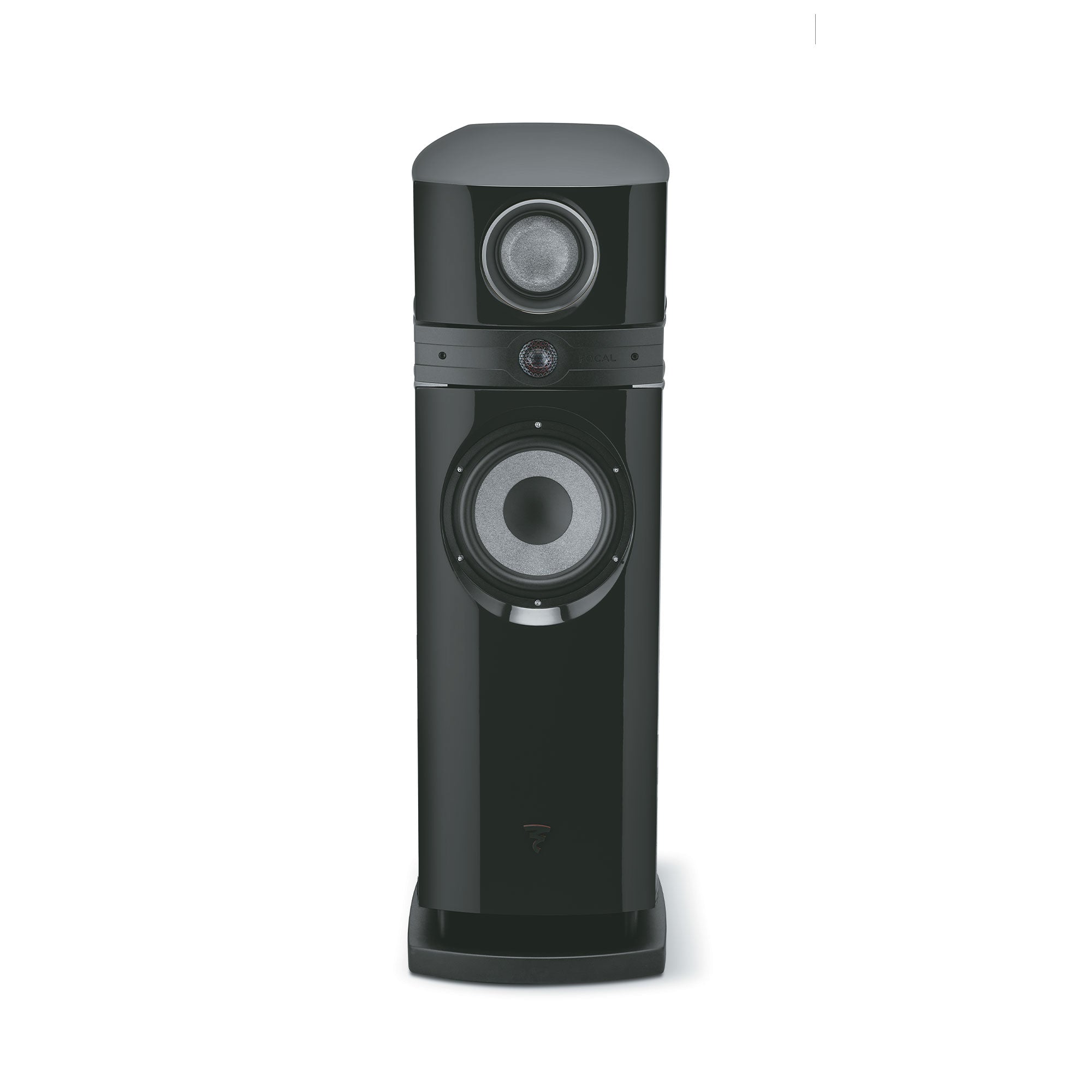 Focal Scala Utopia EVO M High-End 3-Way Floorstanding Speaker (Pair) showcased from the front in sleek black finish.