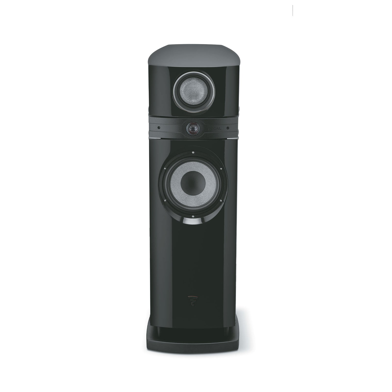 Focal Scala Utopia EVO M High-End 3-Way Floorstanding Speaker (Pair) showcased from the front in sleek black finish.