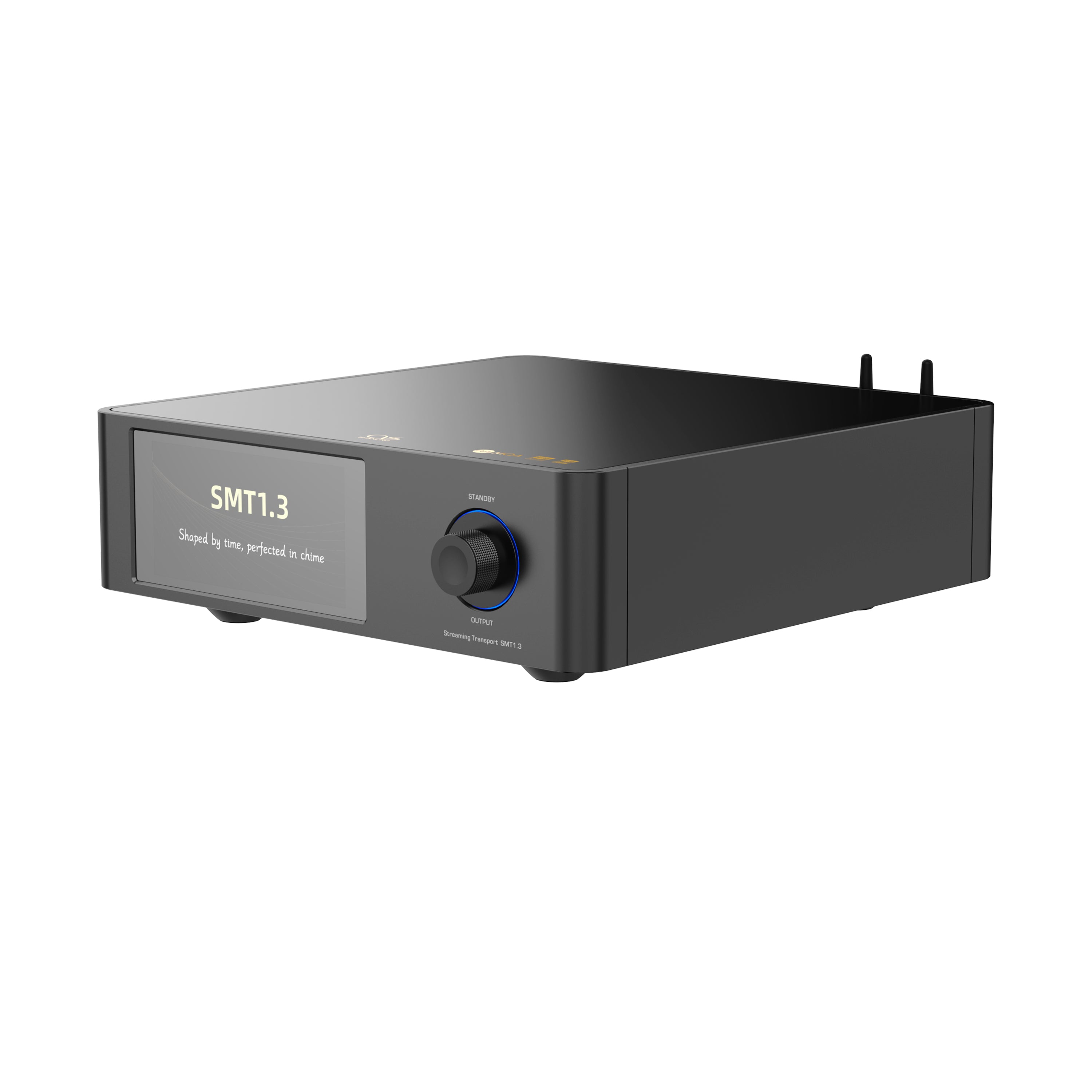Shanling SMT 1.3 High-Resolution Music Streamer and Digital Transport front view with control knob.
