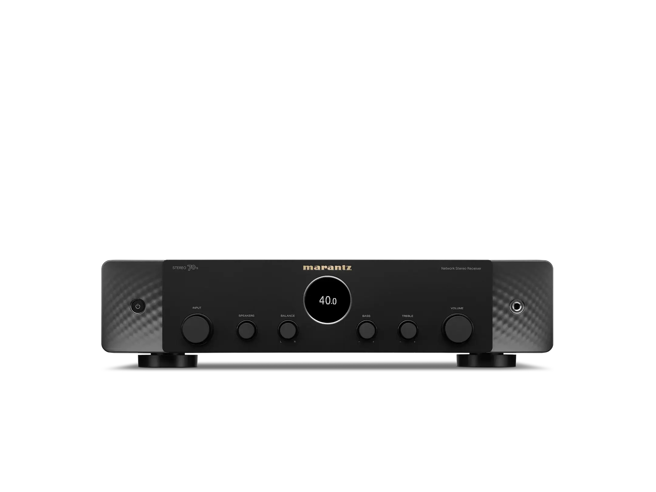 Marantz Stereo 70S Stereo A/V Receiver Open Box front view with black design and control knobs.