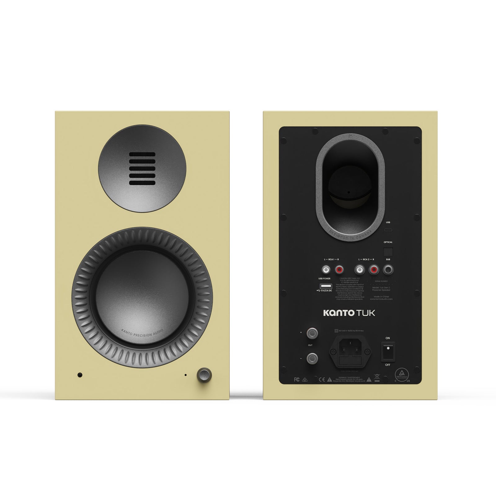 Kanto TUK Grand G2 Powered Bookshelf Speakers with Bluetooth 5.4, Dual RCA and USB-C Inputs (Pair)