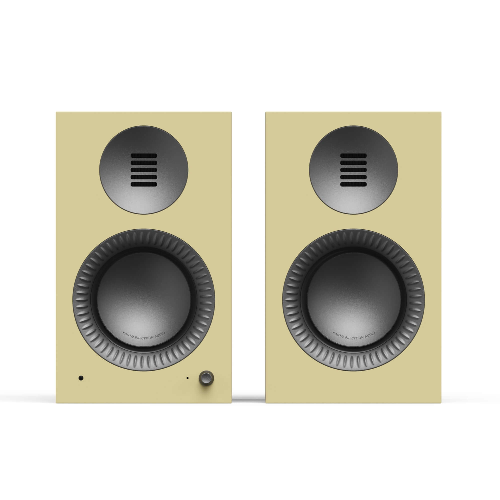 Kanto TUK G2 Powered Bookshelf Speakers with Bluetooth 5.4, Dual RCA and USB-C Inputs (Pair) in a stylish design.