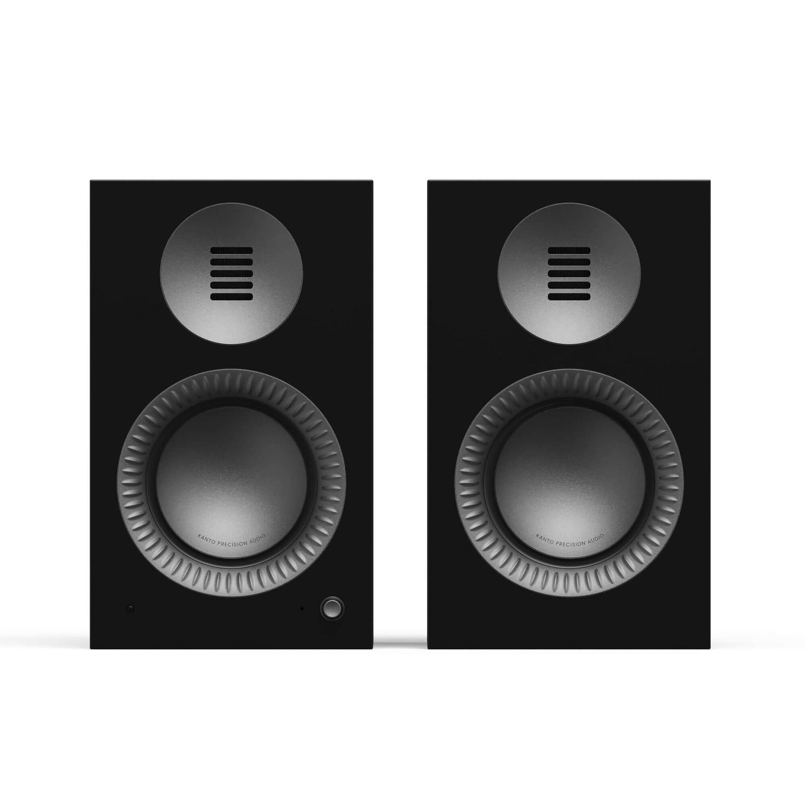 Kanto TUK G2 Powered Bookshelf Speakers with Bluetooth 5.4, Dual RCA and USB-C Inputs (Pair) shown in black.