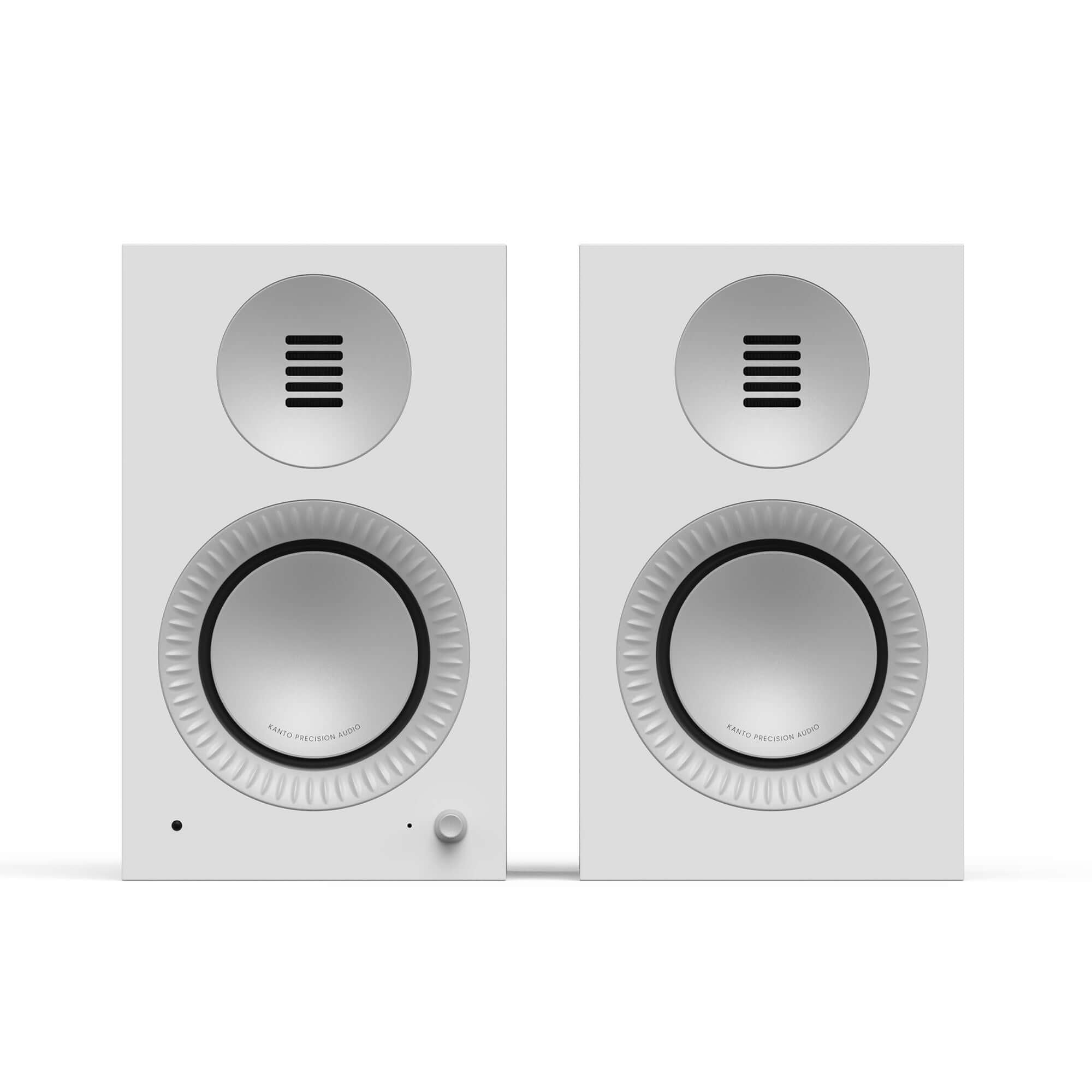 Kanto TUK G2 Powered Bookshelf Speakers with Bluetooth 5.4, Dual RCA and USB-C Inputs (Pair) in white