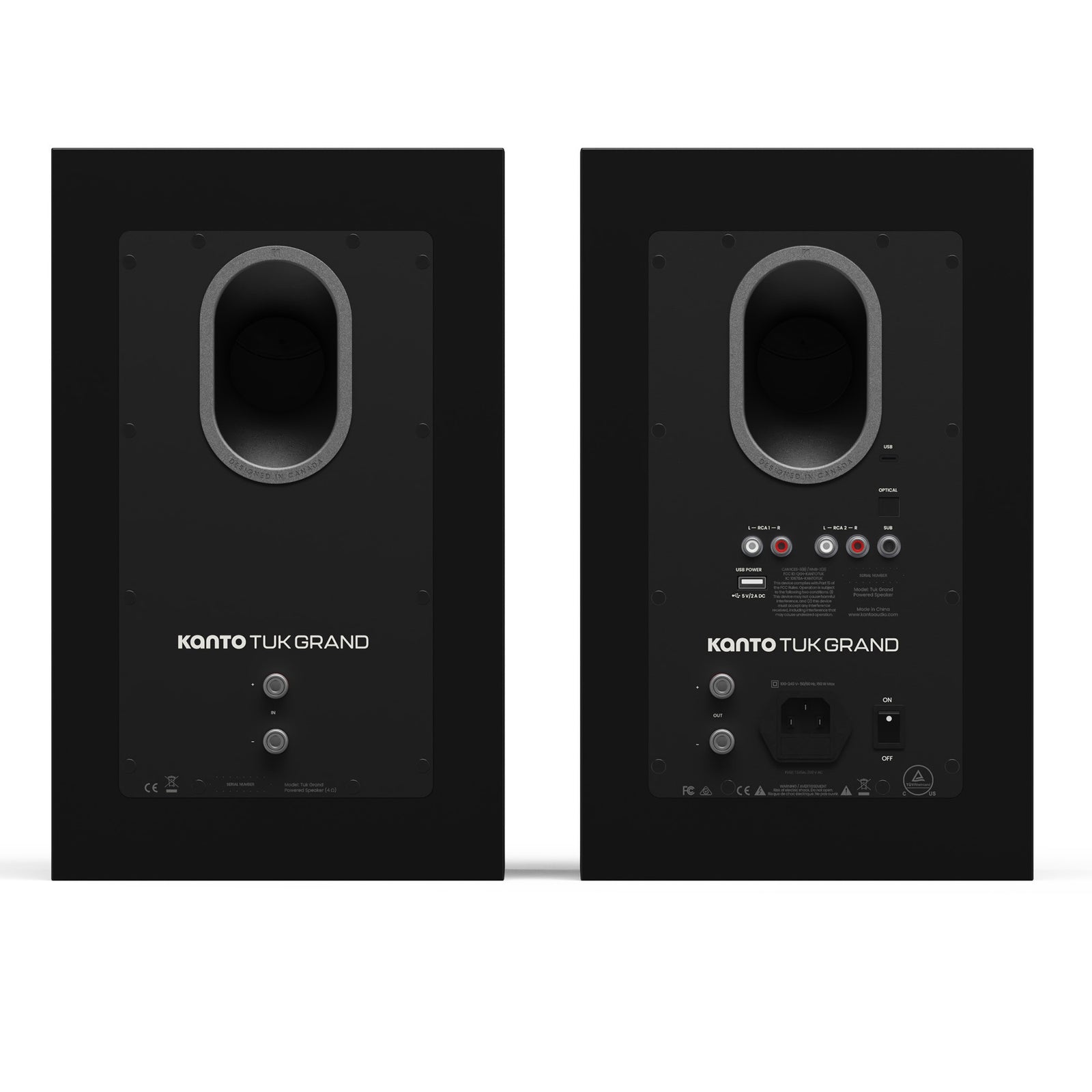 Kanto TUK Grand G2 Powered Bookshelf Speakers with Bluetooth 5.4, Dual RCA and USB-C Inputs (Pair)