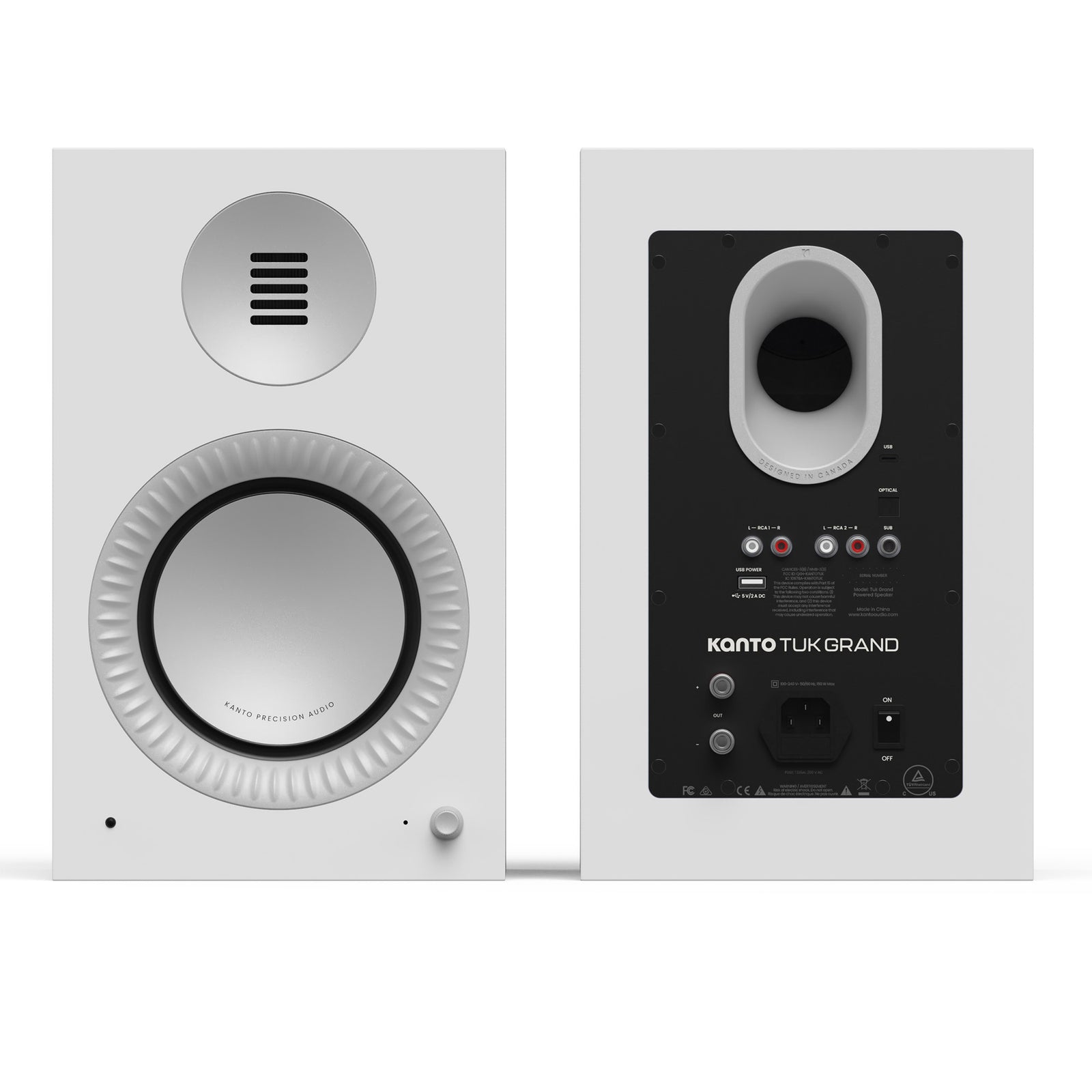 Kanto TUK Grand G2 Powered Bookshelf Speakers with Bluetooth 5.4, Dual RCA and USB-C Inputs (Pair)