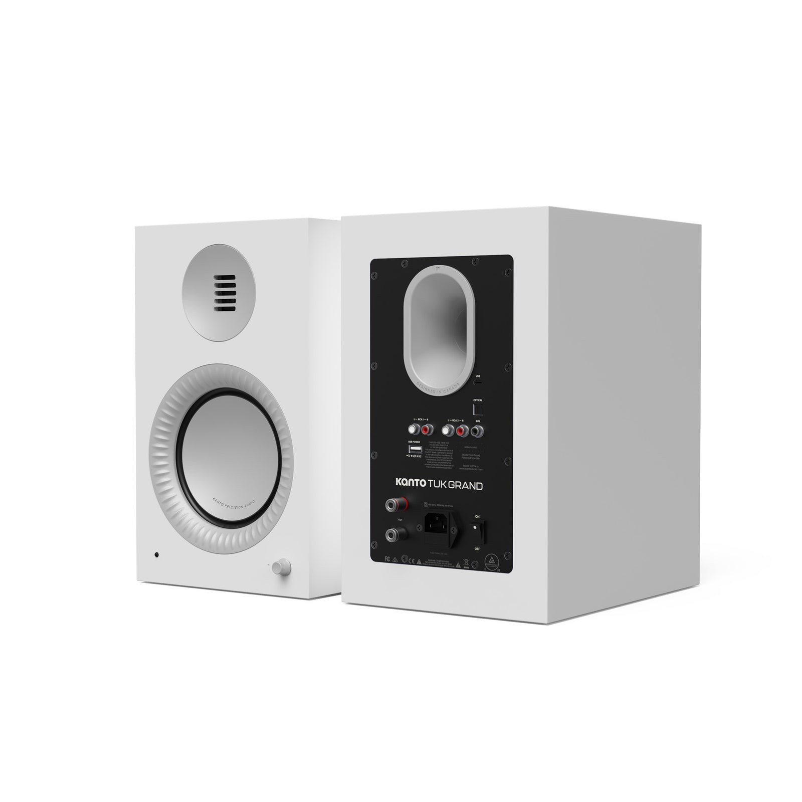 Kanto TUK Grand G2 Powered Bookshelf Speakers with Bluetooth 5.4, Dual RCA and USB-C Inputs (Pair)