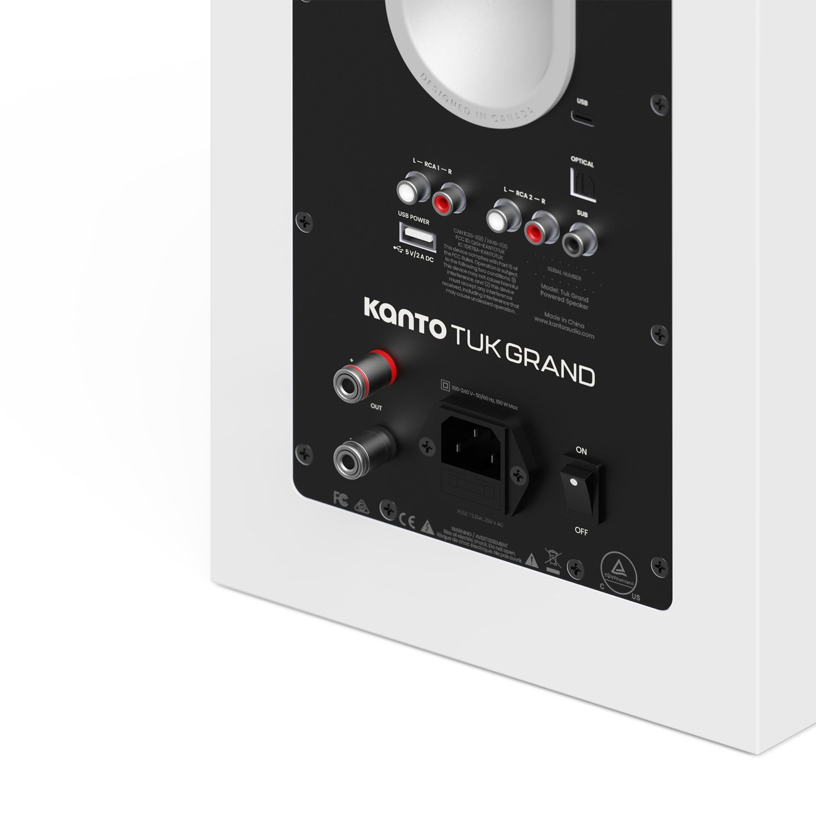 Kanto TUK Grand G2 Powered Bookshelf Speakers with Bluetooth 5.4, Dual RCA and USB-C Inputs (Pair)