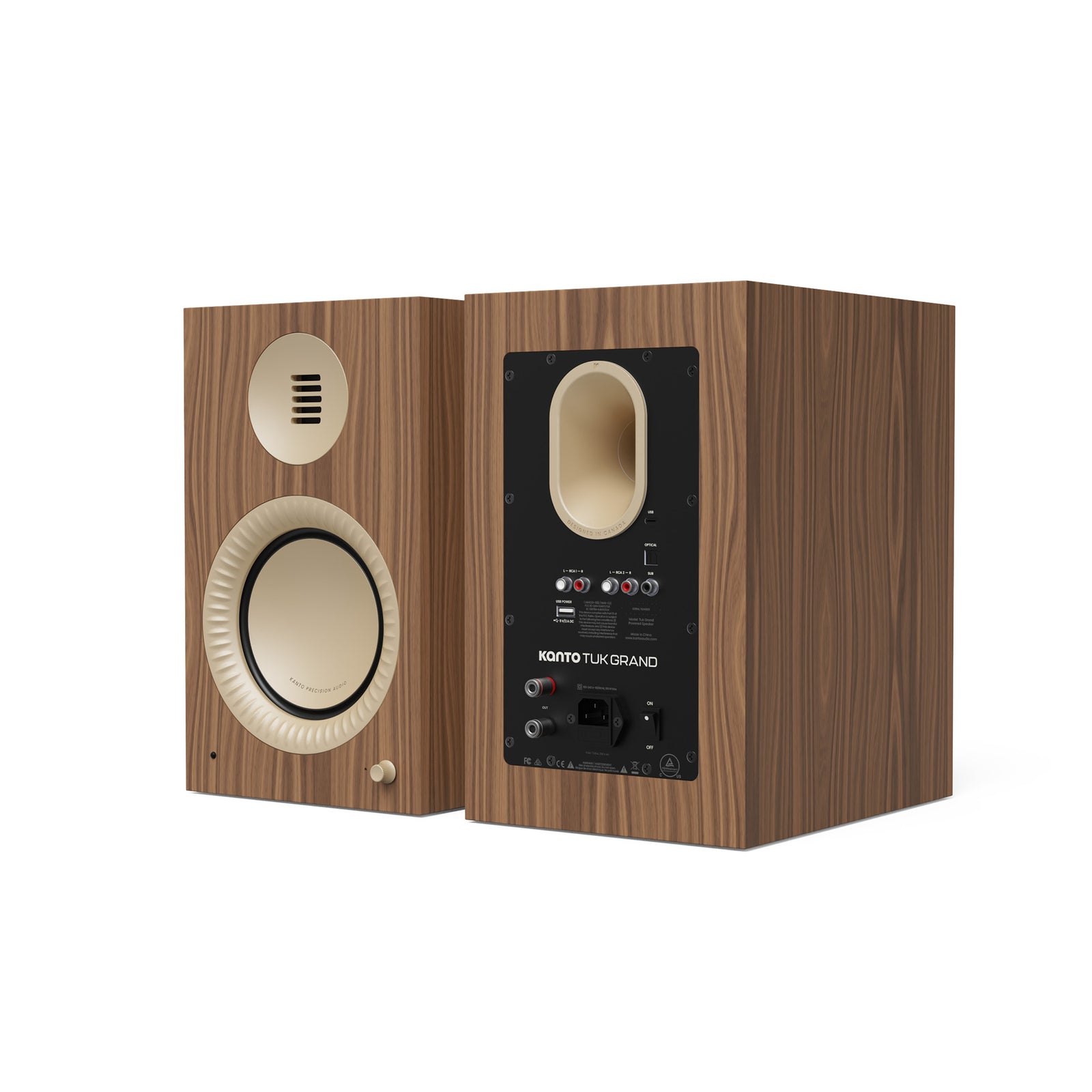 Kanto TUK Grand G2 Powered Bookshelf Speakers with Bluetooth 5.4, Dual RCA and USB-C Inputs (Pair)