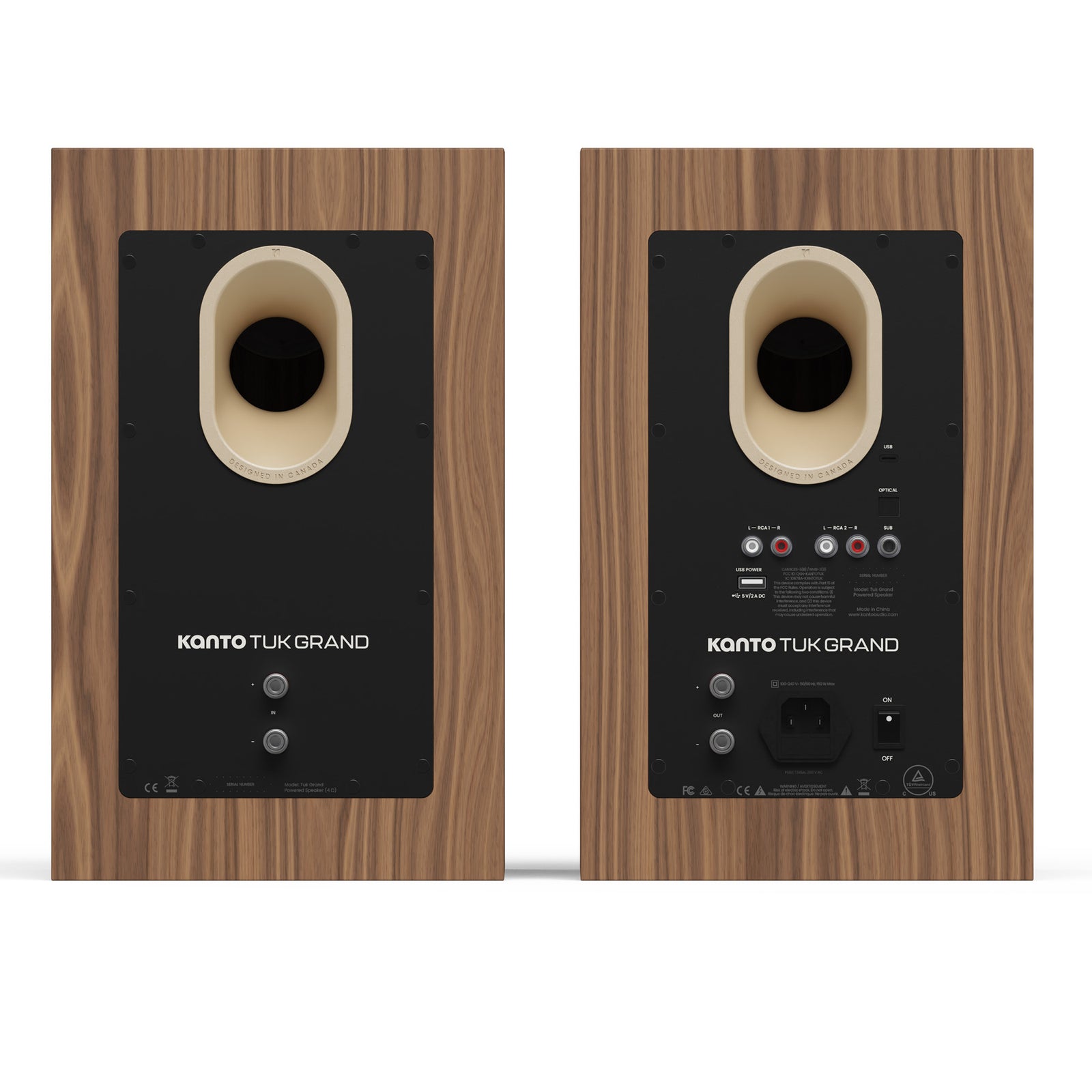 Kanto TUK Grand G2 Powered Bookshelf Speakers with Bluetooth 5.4, Dual RCA and USB-C Inputs (Pair)