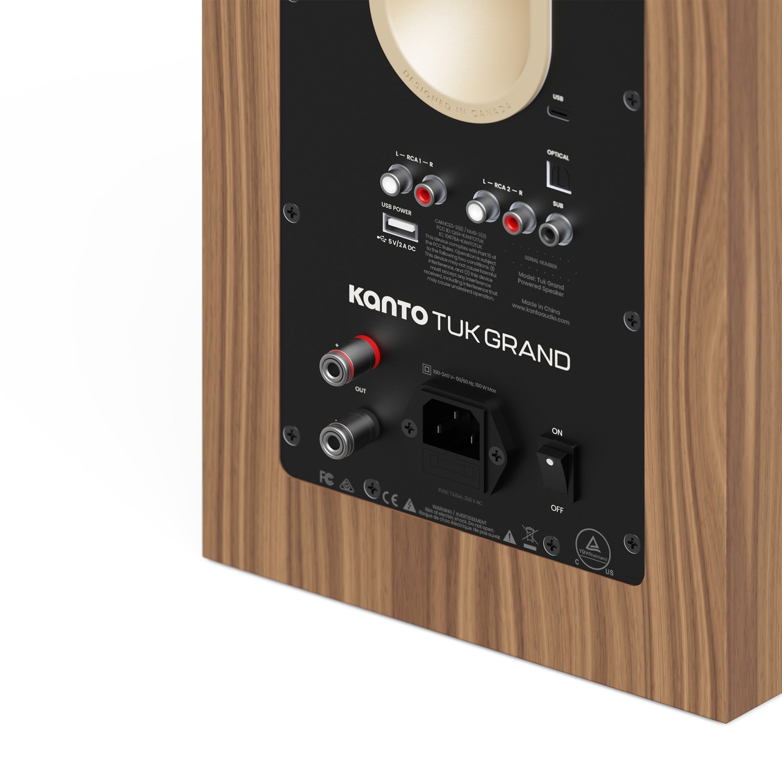 Kanto TUK Grand G2 Powered Bookshelf Speakers with Bluetooth 5.4, Dual RCA and USB-C Inputs (Pair)