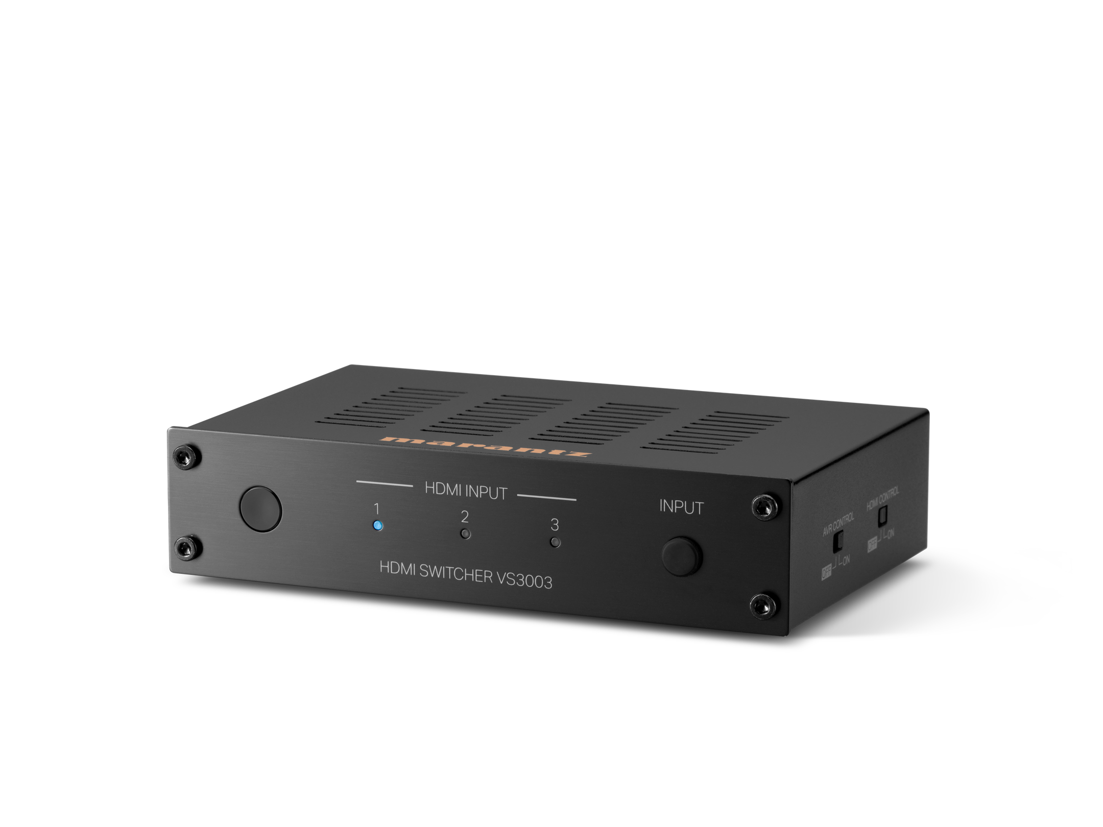 Marantz VS3003 3 in and 1 Out HDMI Switcher with HDMI inputs and compact design.