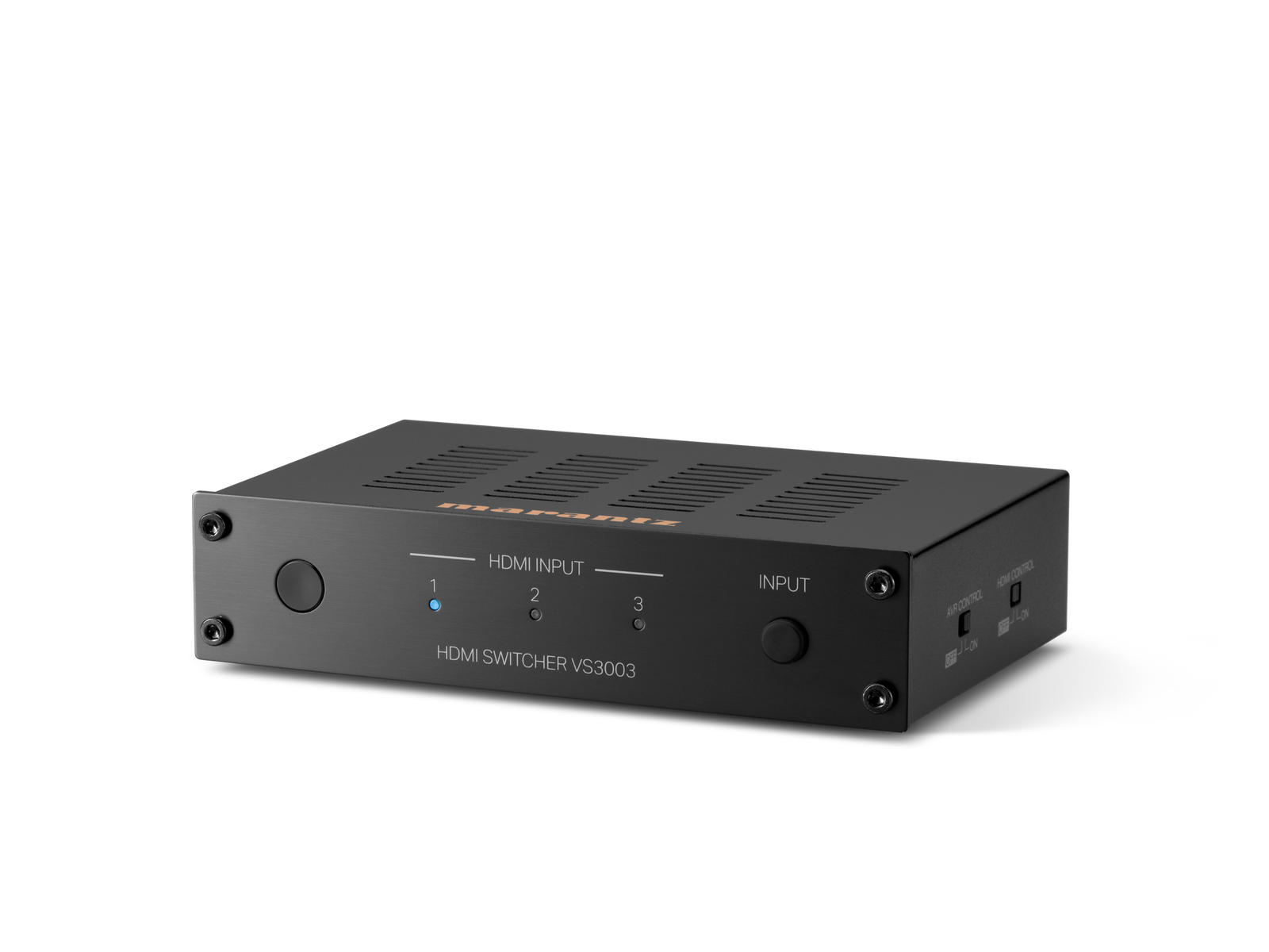 Marantz VS3003 3 in and 1 Out HDMI Switcher with HDMI inputs and compact design.