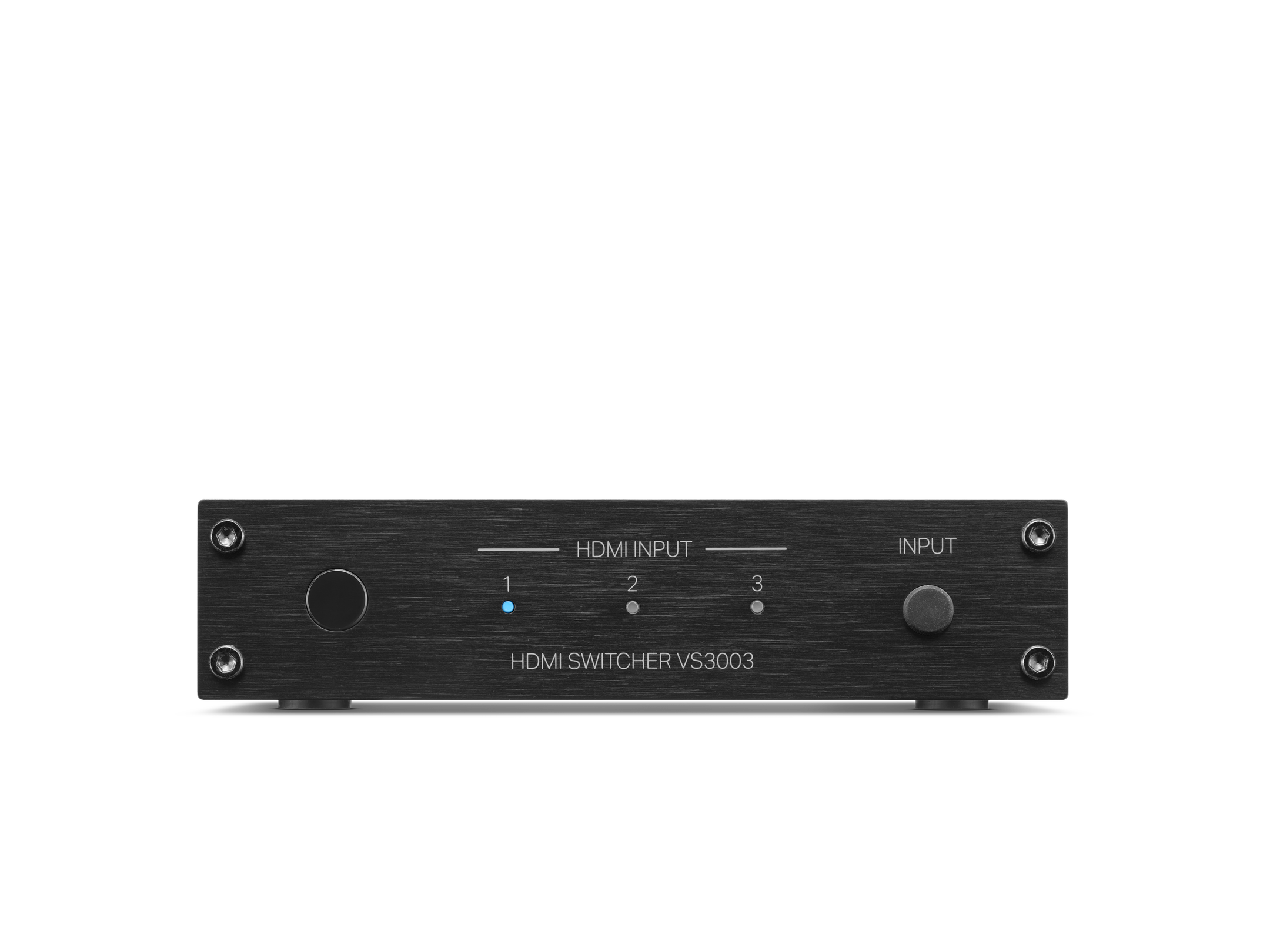 Marantz VS3003 3 in and 1 Out HDMI Switcher front view with input buttons and LED indicator.