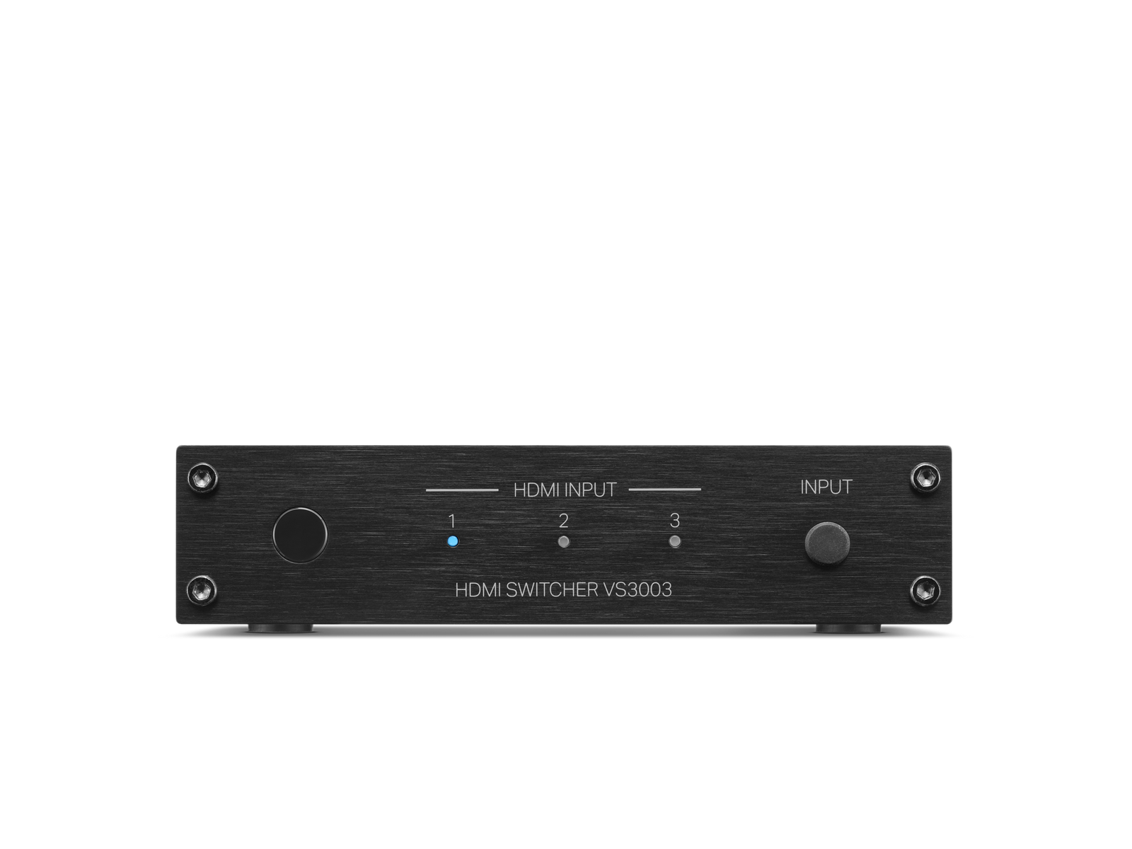 Marantz VS3003 3 in and 1 Out HDMI Switcher front view with input buttons and LED indicator.