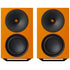 Cambridge Audio L/R X Powered Bookshelf Speakers with Built-in DAC, Wi-Fi, and Bluetooth (Pair) in orange color.