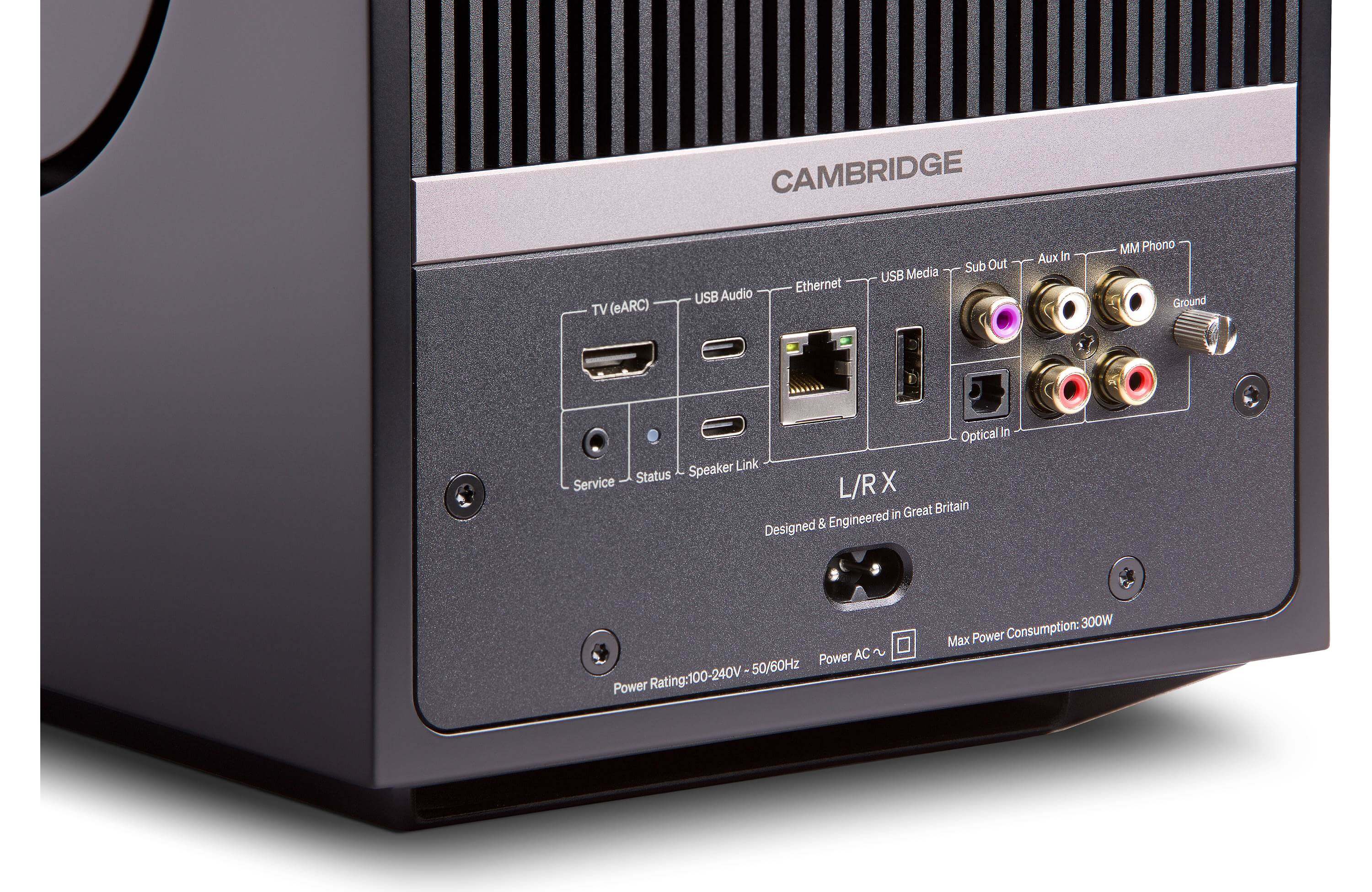 Cambridge Audio L/R X Powered Bookshelf Speakers with Built-in DAC, Wi-Fi, and Bluetooth (Pair) back panel connections