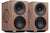 Cambridge Audio L/R X Powered Bookshelf Speakers with Built-in DAC, Wi-Fi, and Bluetooth (Pair) in walnut finish.