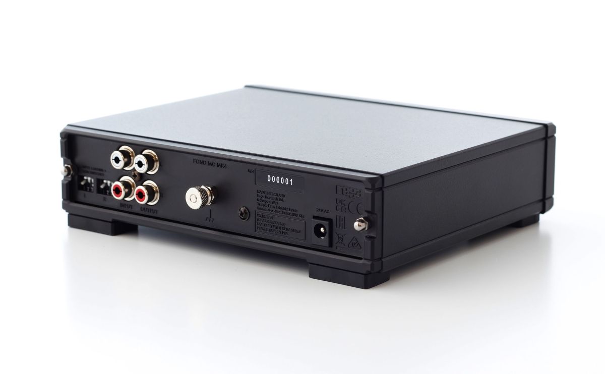 Rega Planar 6 RS AFC with Fono MC MK4 Phono Preamplifier and Ania MC Cartridge back view showing inputs and outputs.