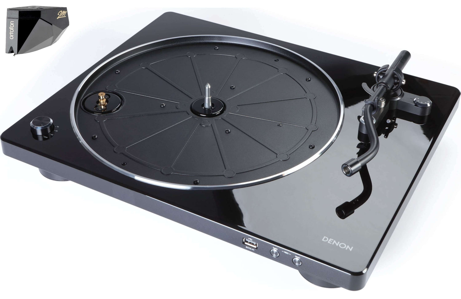 Denon DP-450USB Turntable with Ortofon 2M Black Phono Cartridge Bundle - Safe and Sound HQ