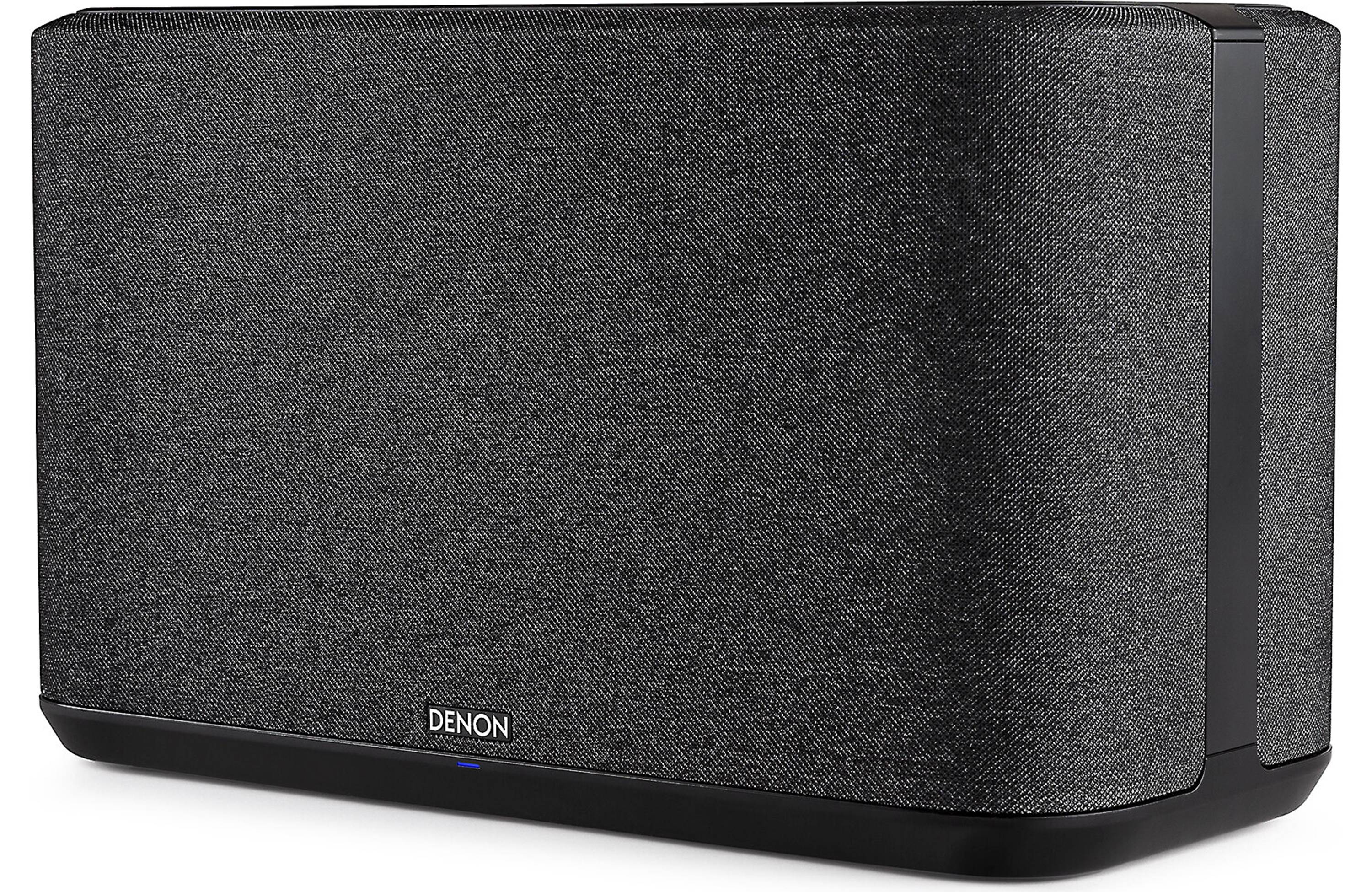 Denon Home 350 Wireless Speaker (Each) in stylish black fabric design, perfect for wireless sound in any room.