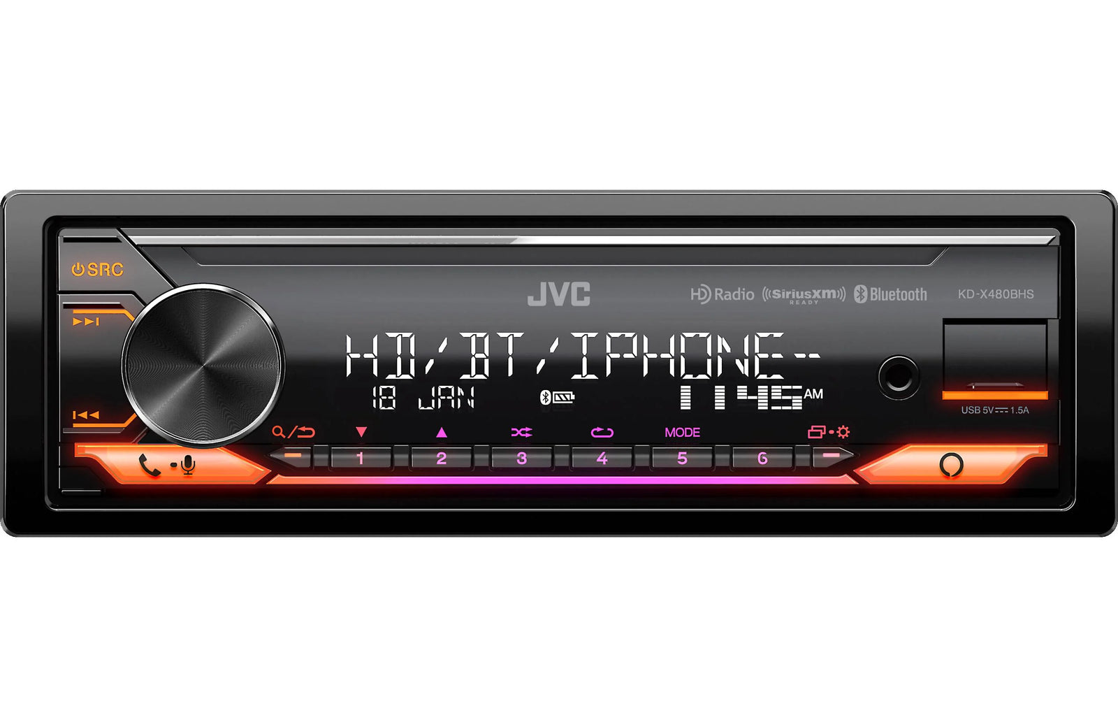 JVC KD-X480BHS Single-DIN Digital Media Receiver