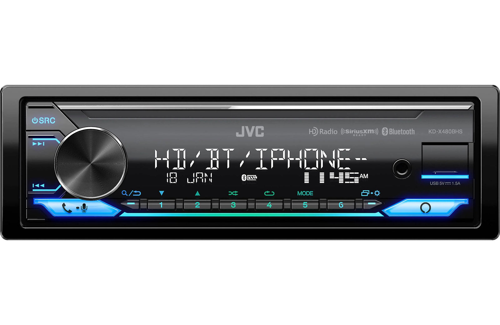 JVC KD-X480BHS Single-DIN Digital Media Receiver