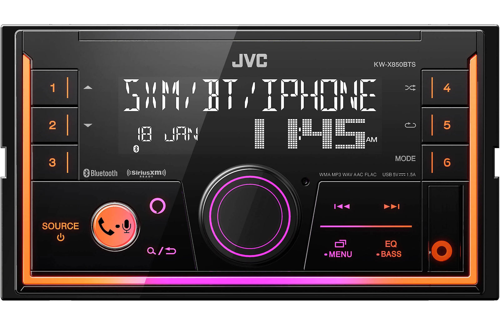 JVC KW-X850BTS Short Double-DIN Digital Media Receiver