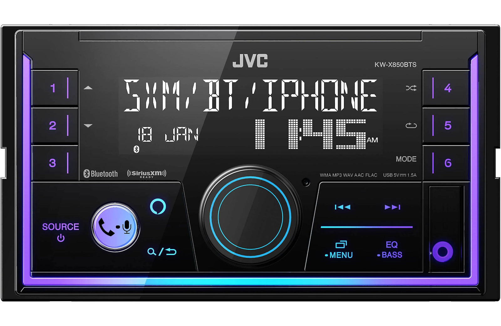 JVC KW-X850BTS Short Double-DIN Digital Media Receiver