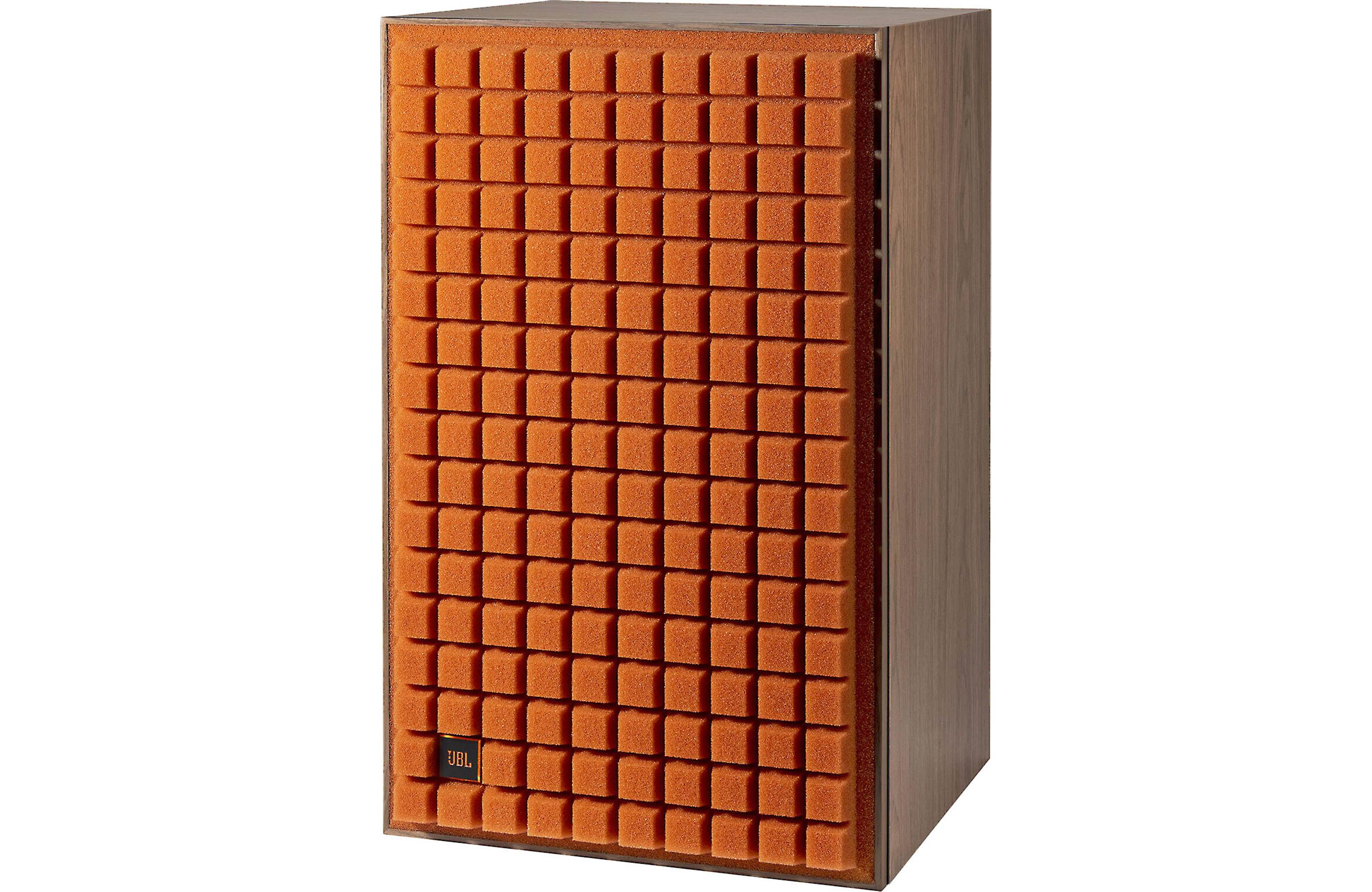 JBL L100 Classic MKII 12" 3-Way Bookshelf Speakers Scratch and Dent (Each) with Walnut finish and Burnt Orange Grill.