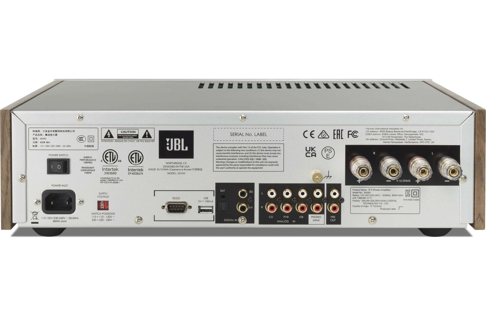 JBL SA550 Classic Bluetooth Integrated Amplifier - Safe and Sound HQ
