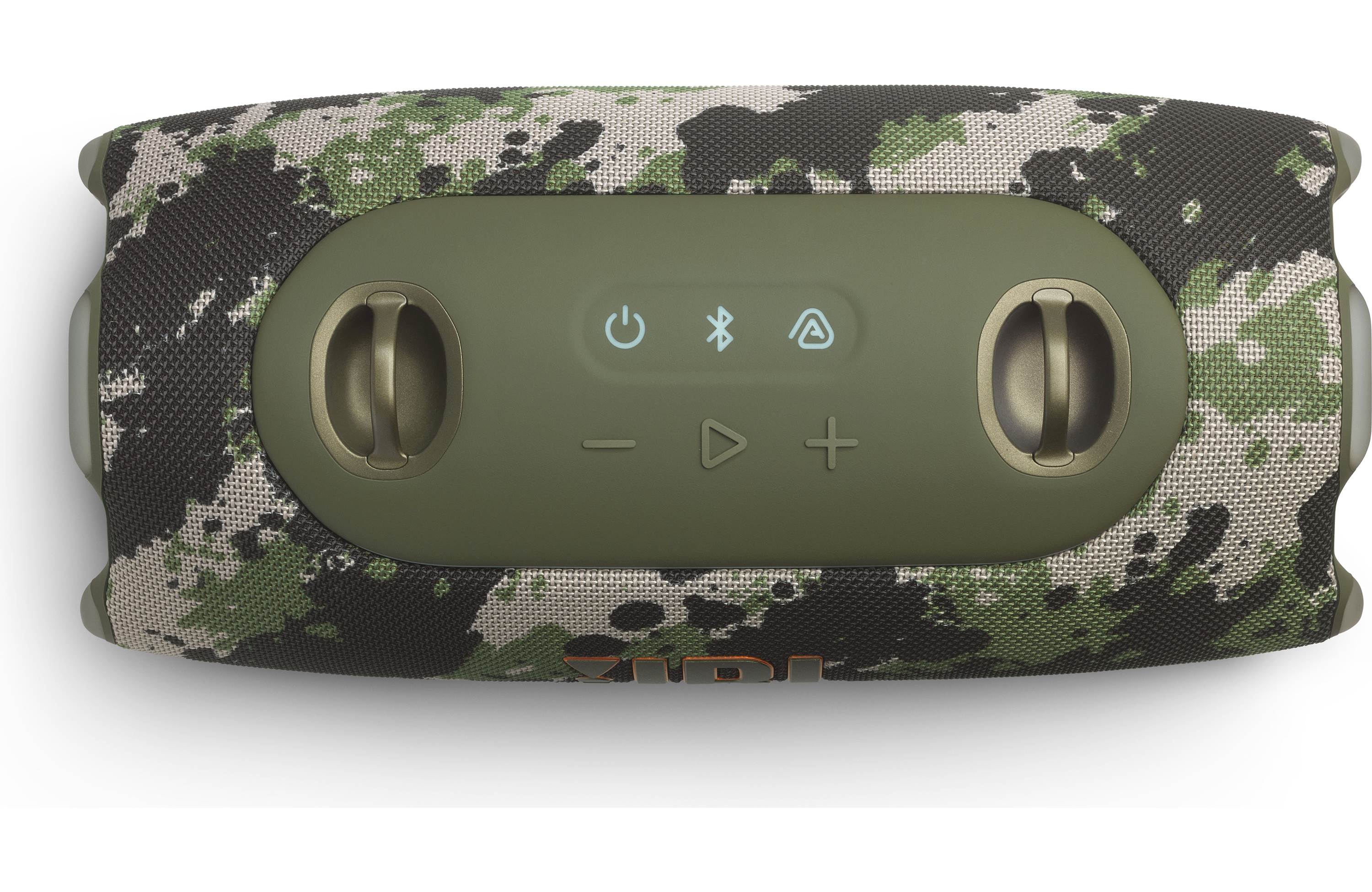 JBL Xtreme 5 Portable Waterproof Bluetooth Speaker (Each) with camouflage design and control buttons on top.