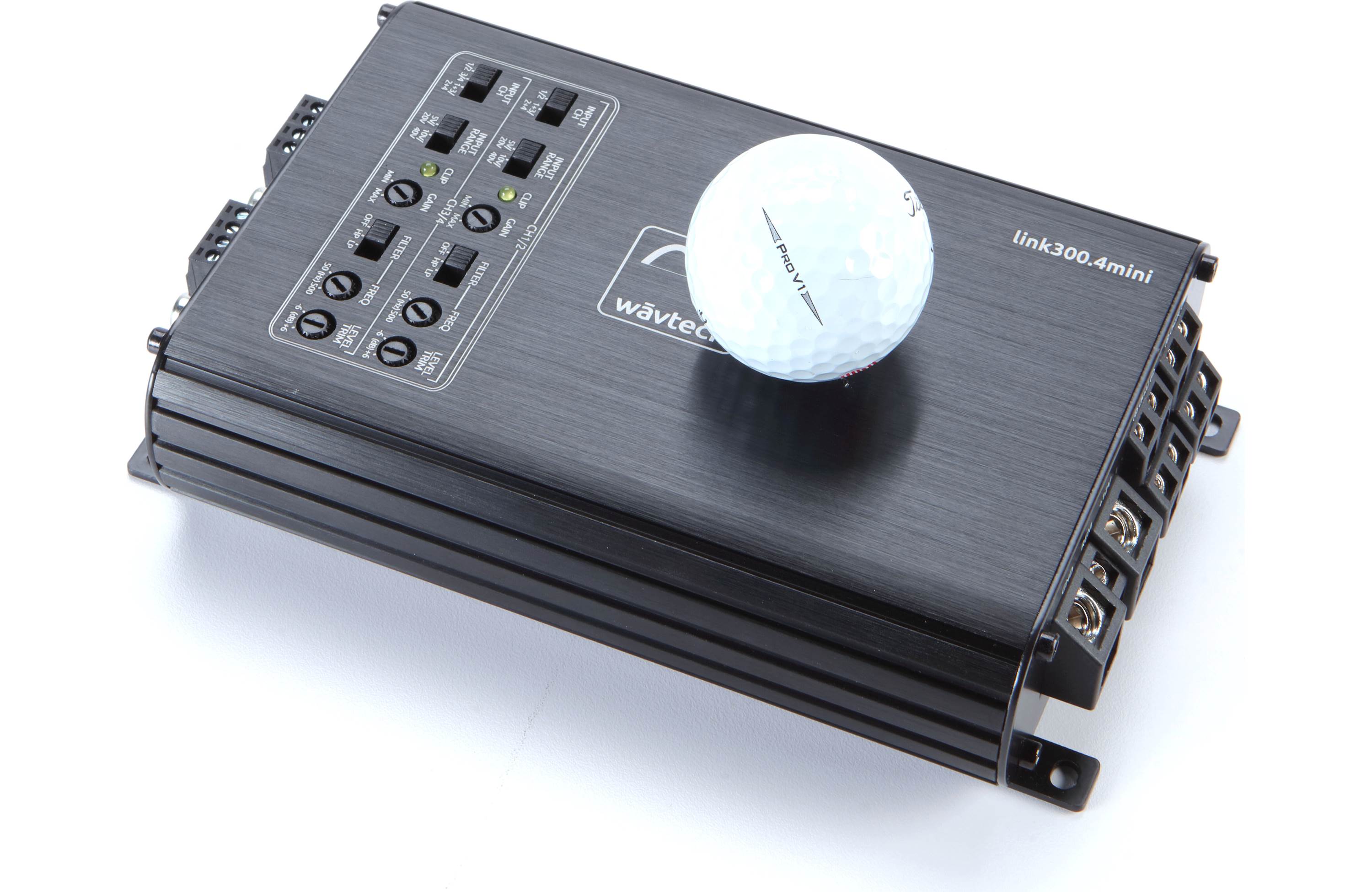 Wavtech link300.4mini Compact 300 Watt 4 Channel Amplifier - Safe and Sound HQ