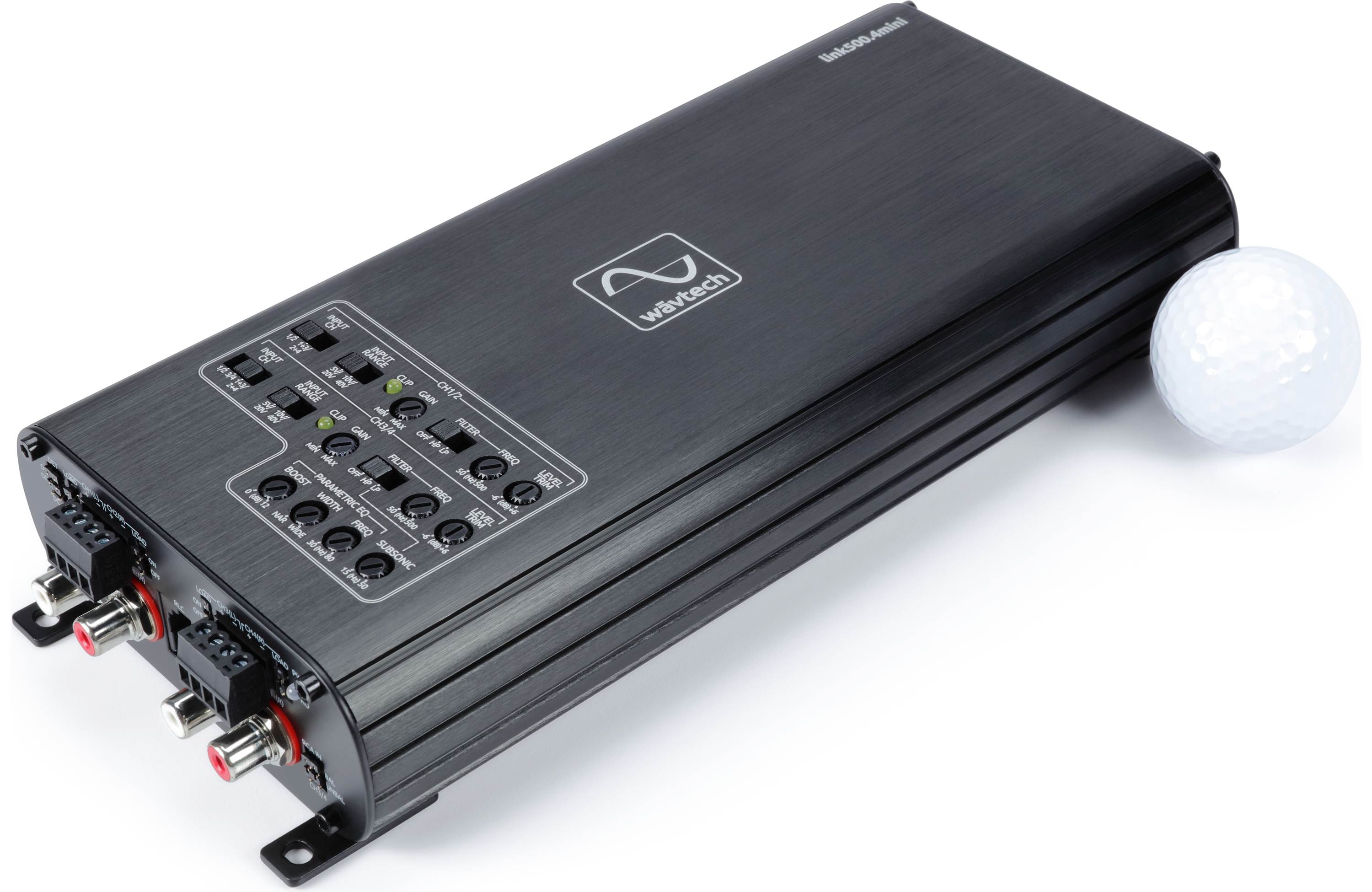 Wavtech link500.4mini Compact 500 Watt 4 Channel Amplifier - Safe and Sound HQ