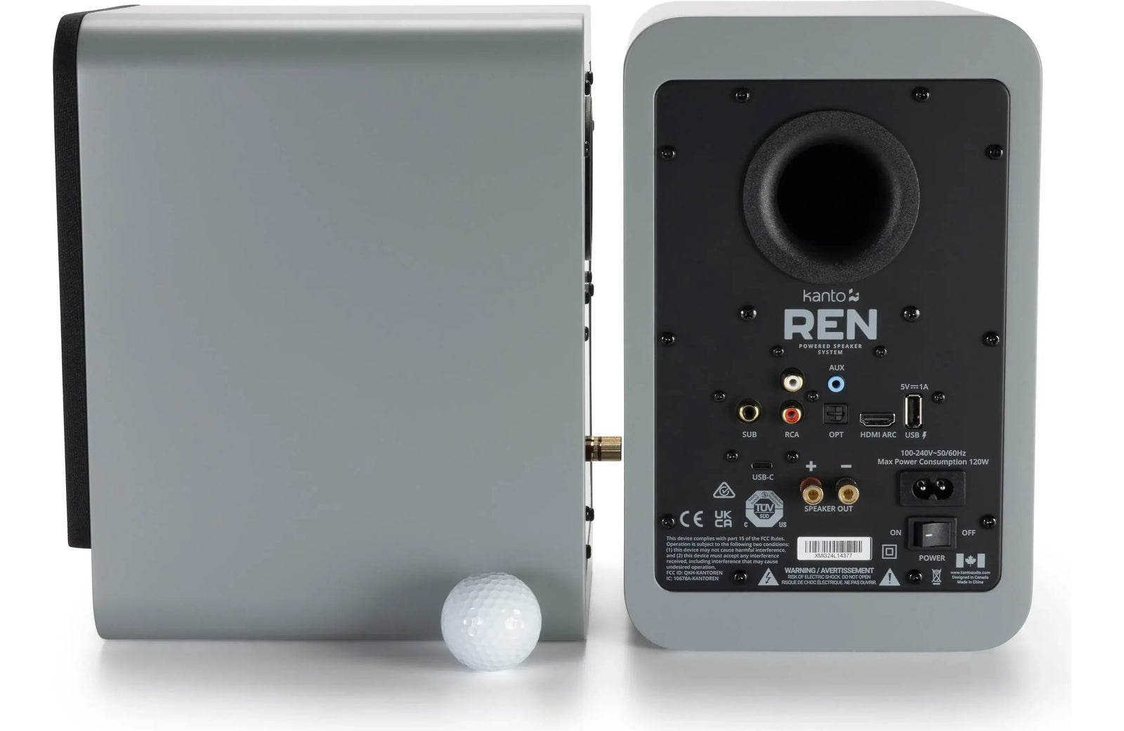 Kanto REN Powered Bookshelf Speakers with HDMI ARC, USB-C, and Bluetooth 5.3 (Pair) - Safe and Sound HQ