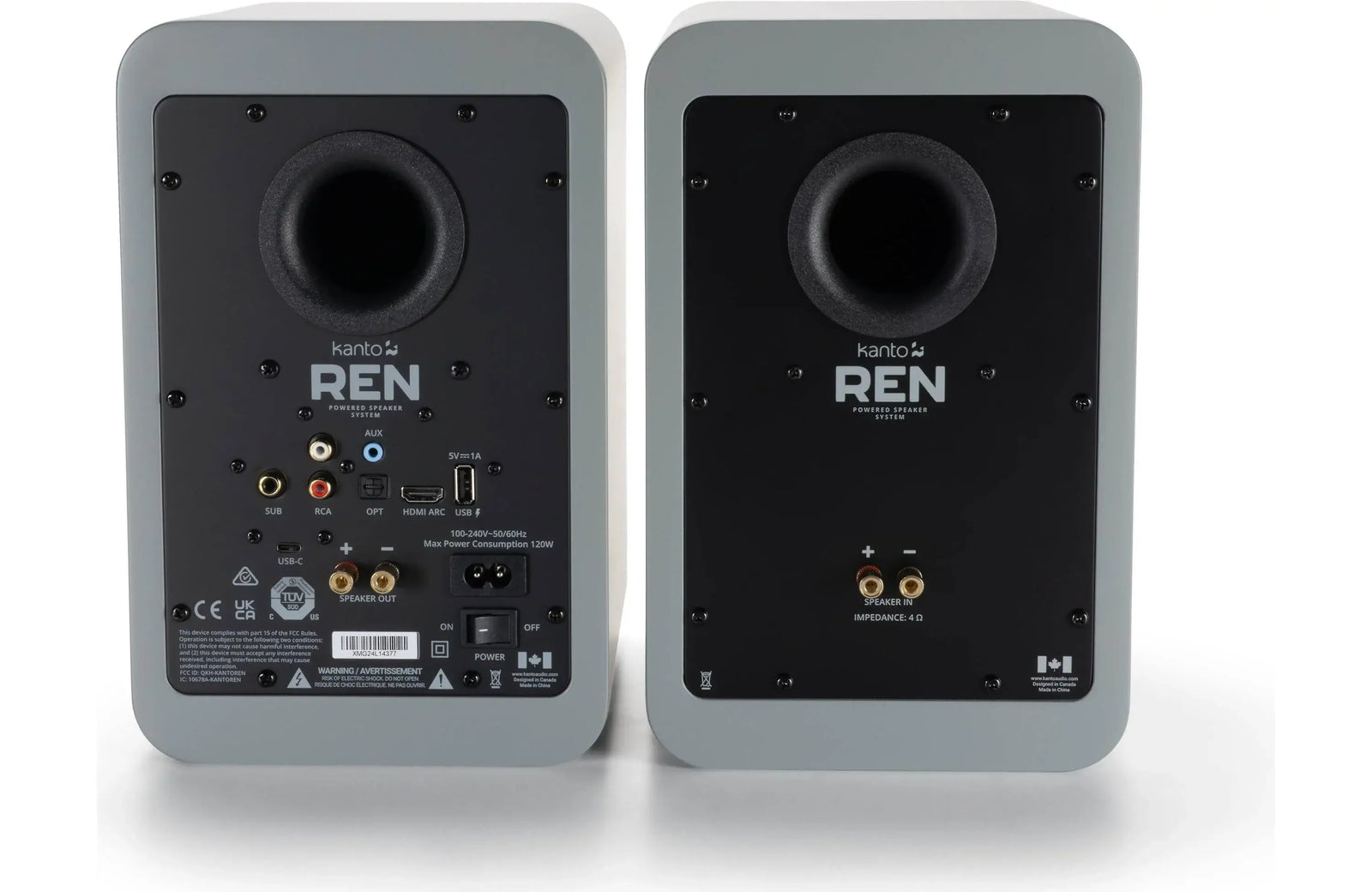 Kanto REN Powered Bookshelf Speakers with HDMI ARC, USB-C, and Bluetooth 5.3 (Pair) - Safe and Sound HQ