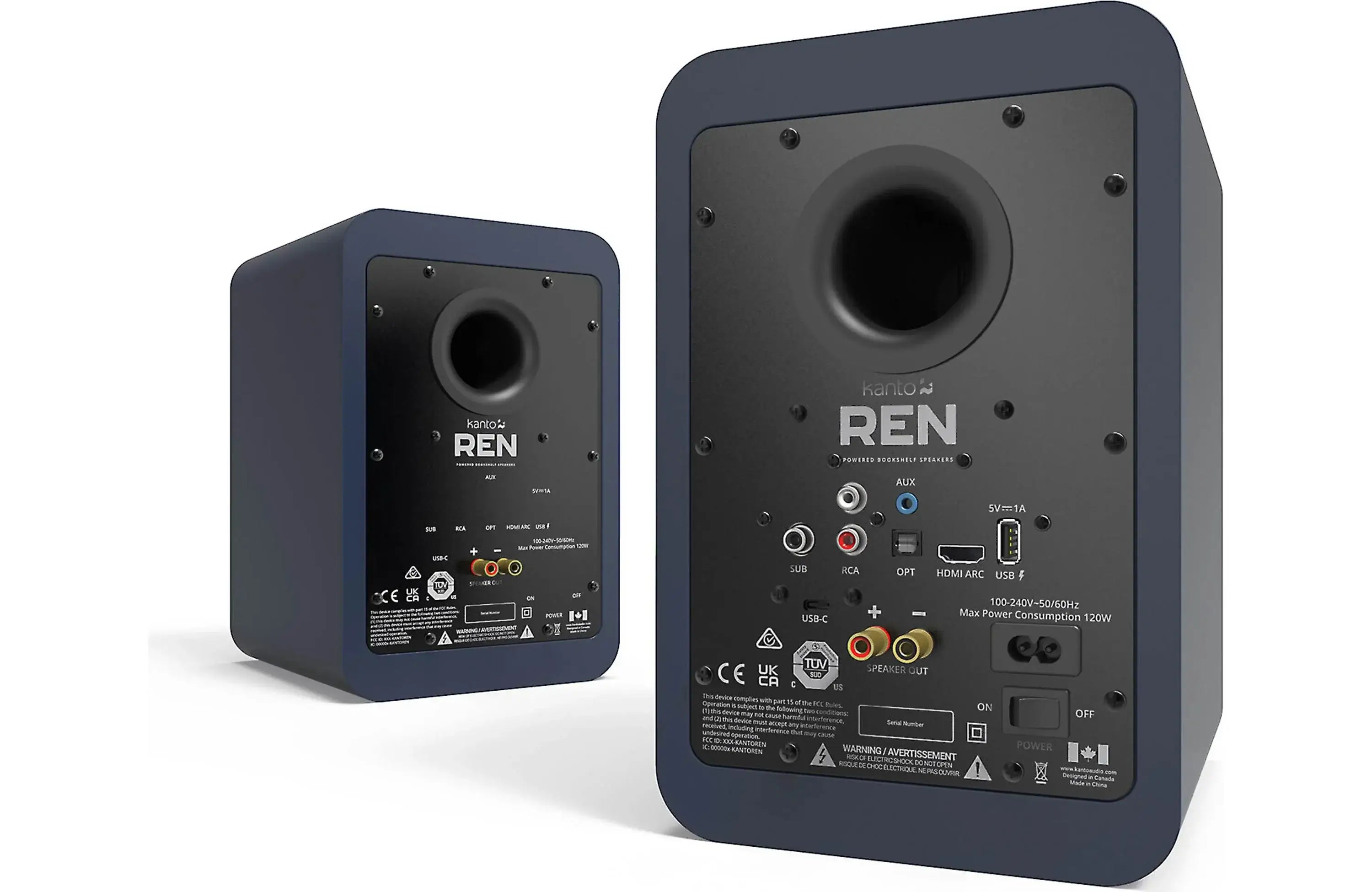 Kanto REN Powered Bookshelf Speakers with HDMI ARC, USB-C, and Bluetooth 5.3 (Pair) - Safe and Sound HQ