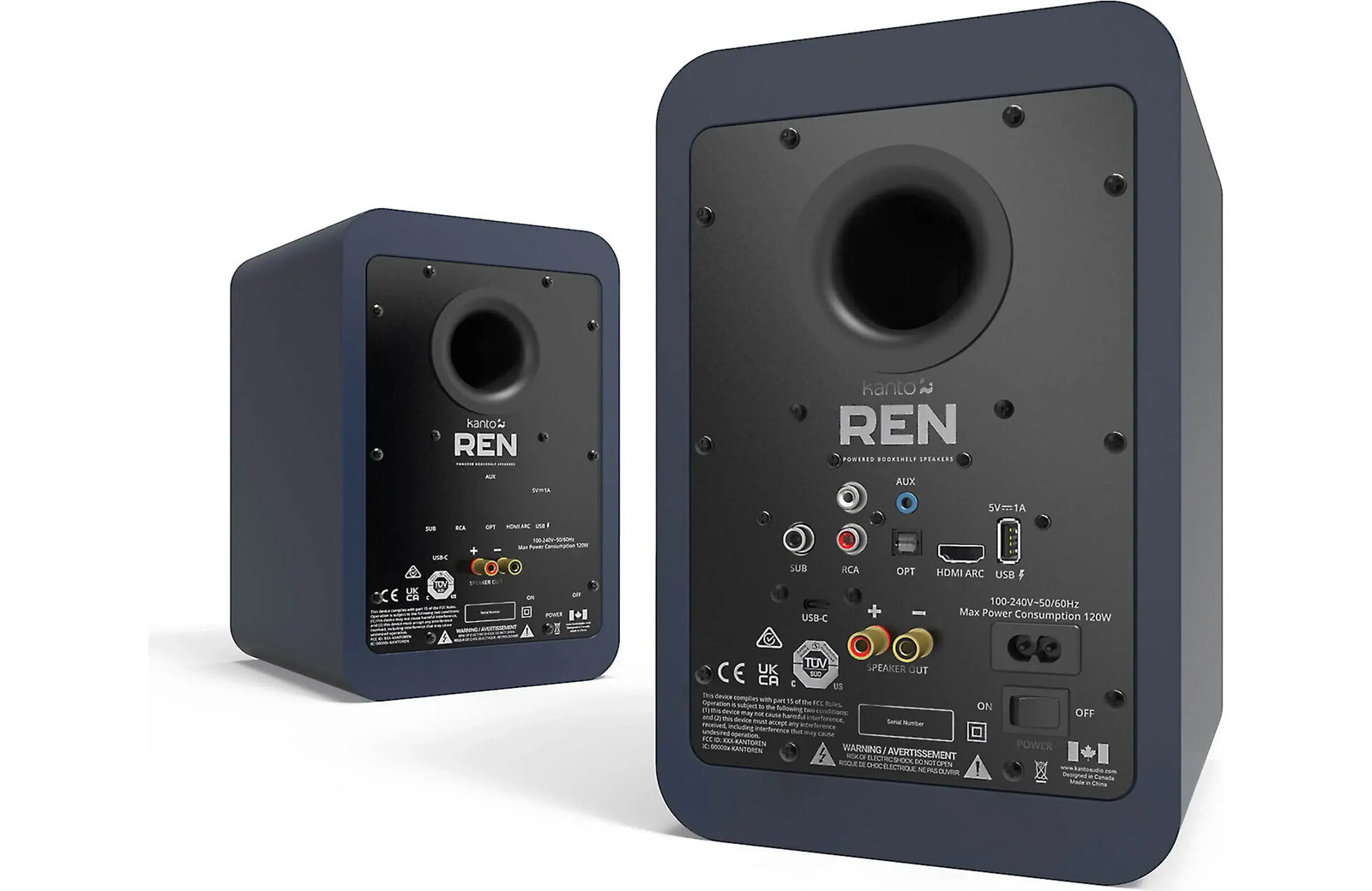 Kanto REN Powered Bookshelf Speakers with HDMI ARC, USB-C, and Bluetooth 5.3 (Pair) - Safe and Sound HQ