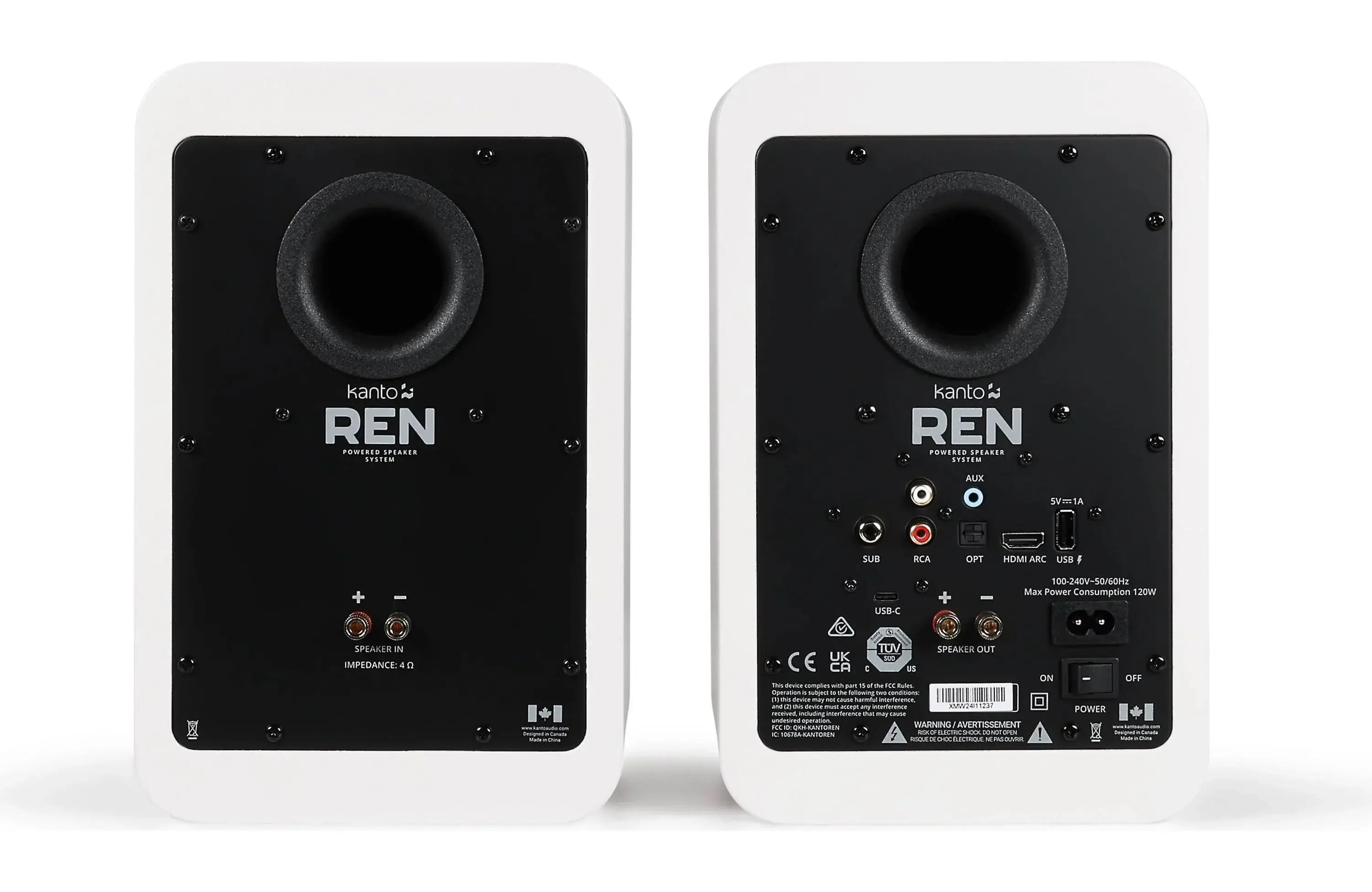 Kanto REN Powered Bookshelf Speakers with HDMI ARC, USB-C, and Bluetooth 5.3 (Pair) - Safe and Sound HQ